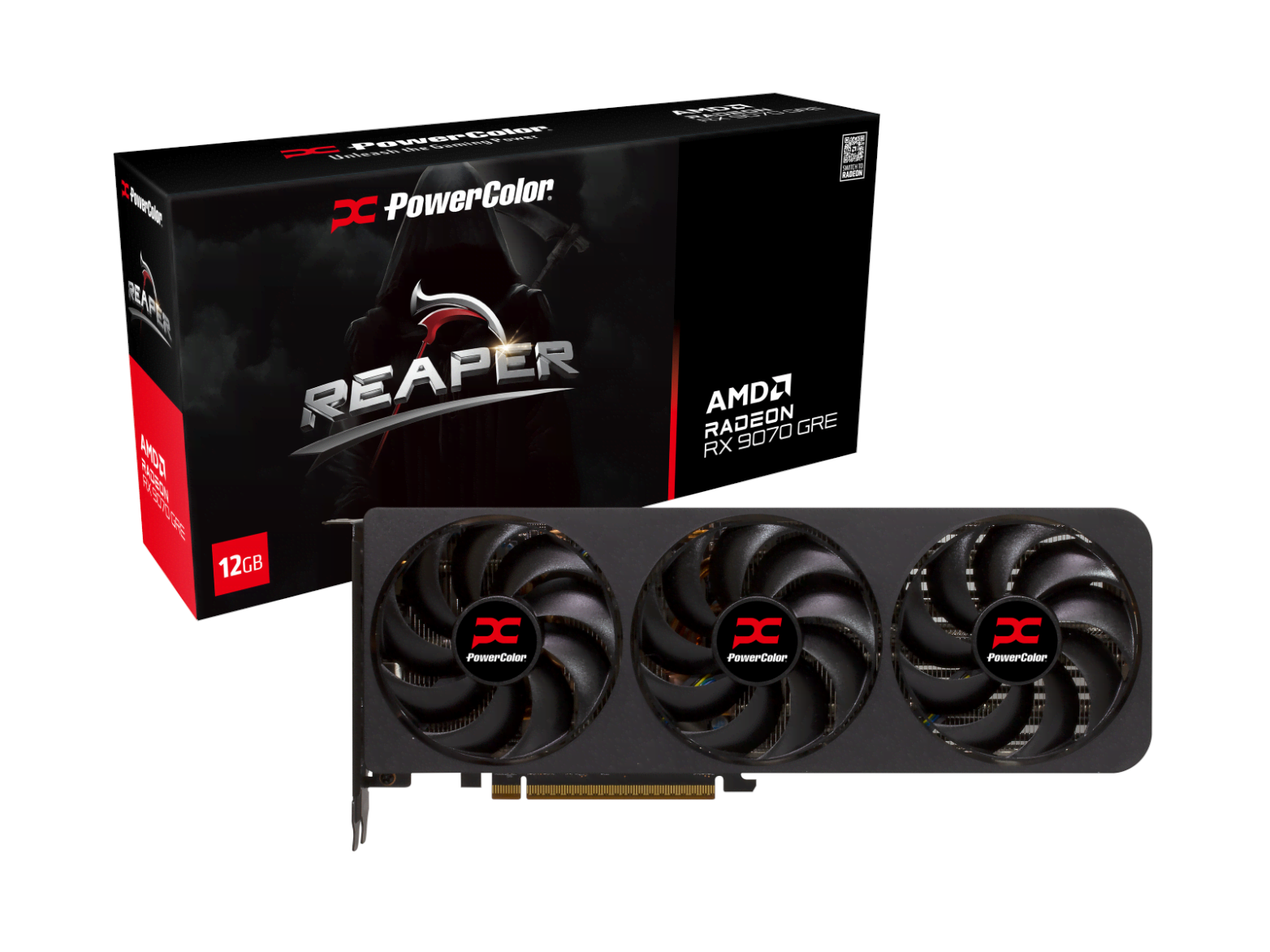 Powercolor Radeon RX 9070 Gre Reaper - 12gb Gddr6 Ram - Grafikkarte Schwarz Rx9070gre 12g-a