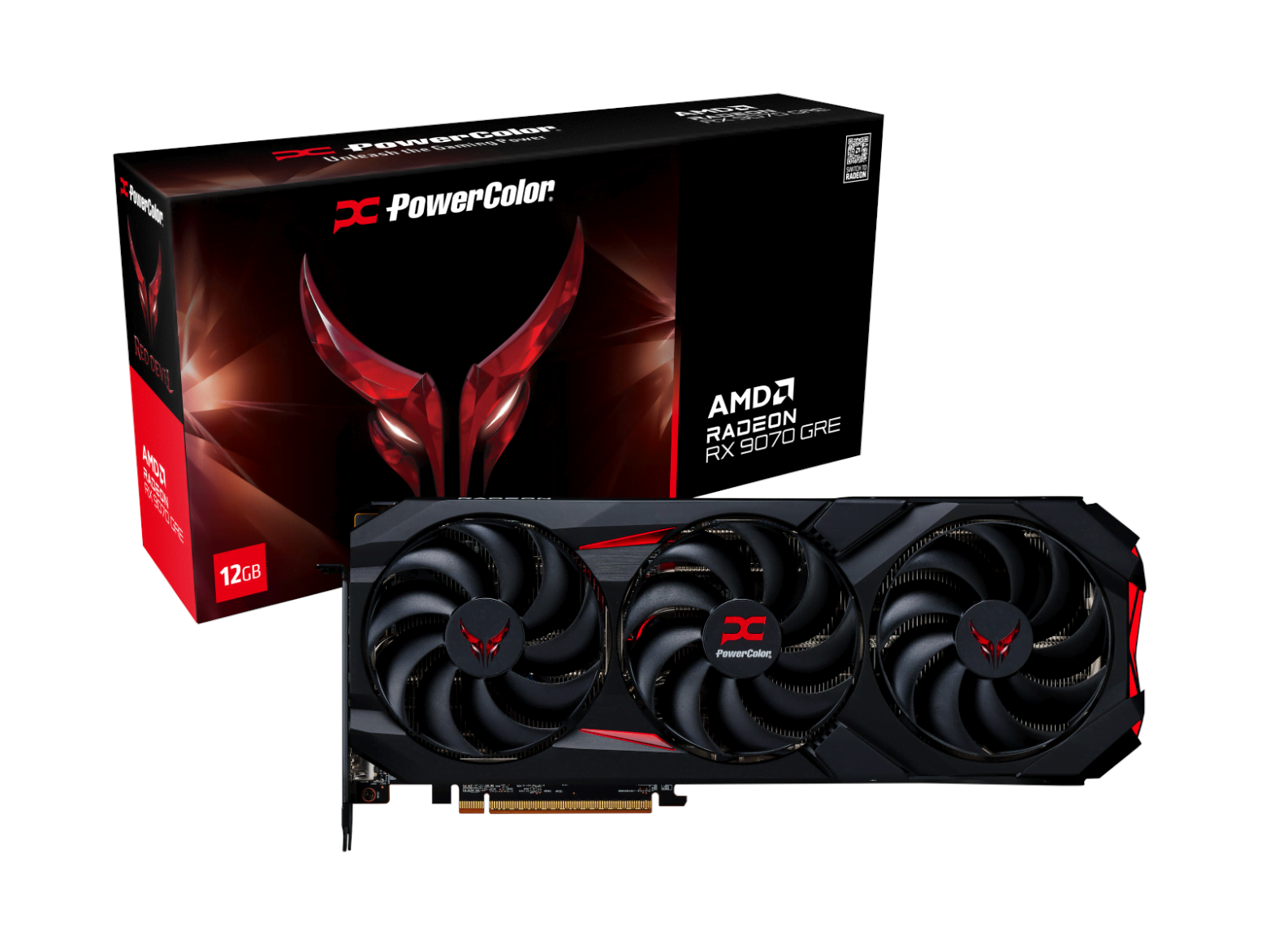 Powercolor Radeon RX 9070 Gre Red Devil - 12gb Gddr6 Ram - Grafikkarte Schwarz Rx9070gre 12g-e/oc