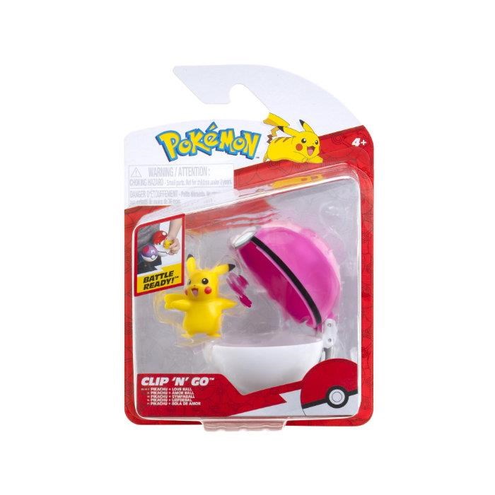 Pokemon Clip N Go Female Pikachu W. Love Ball Pkw3638