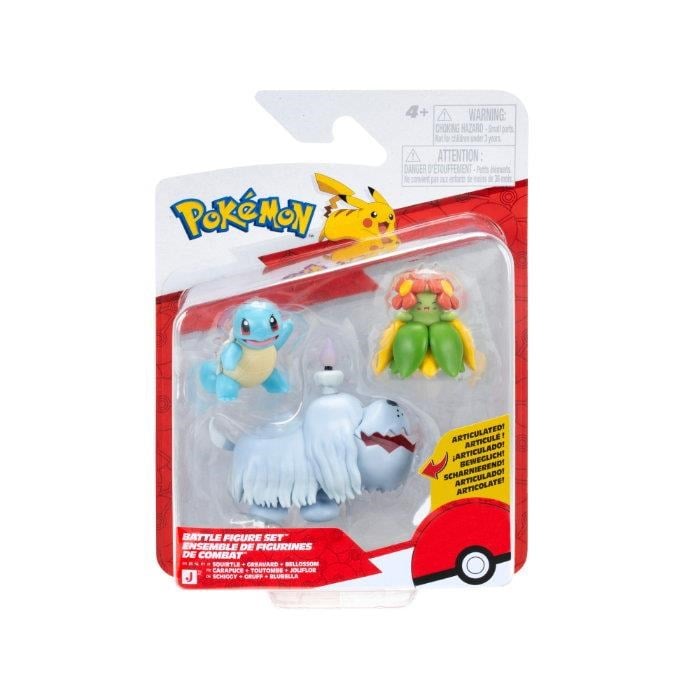 Pokemon Battle Figure 3-pack - Squirtle Greavard And Bello