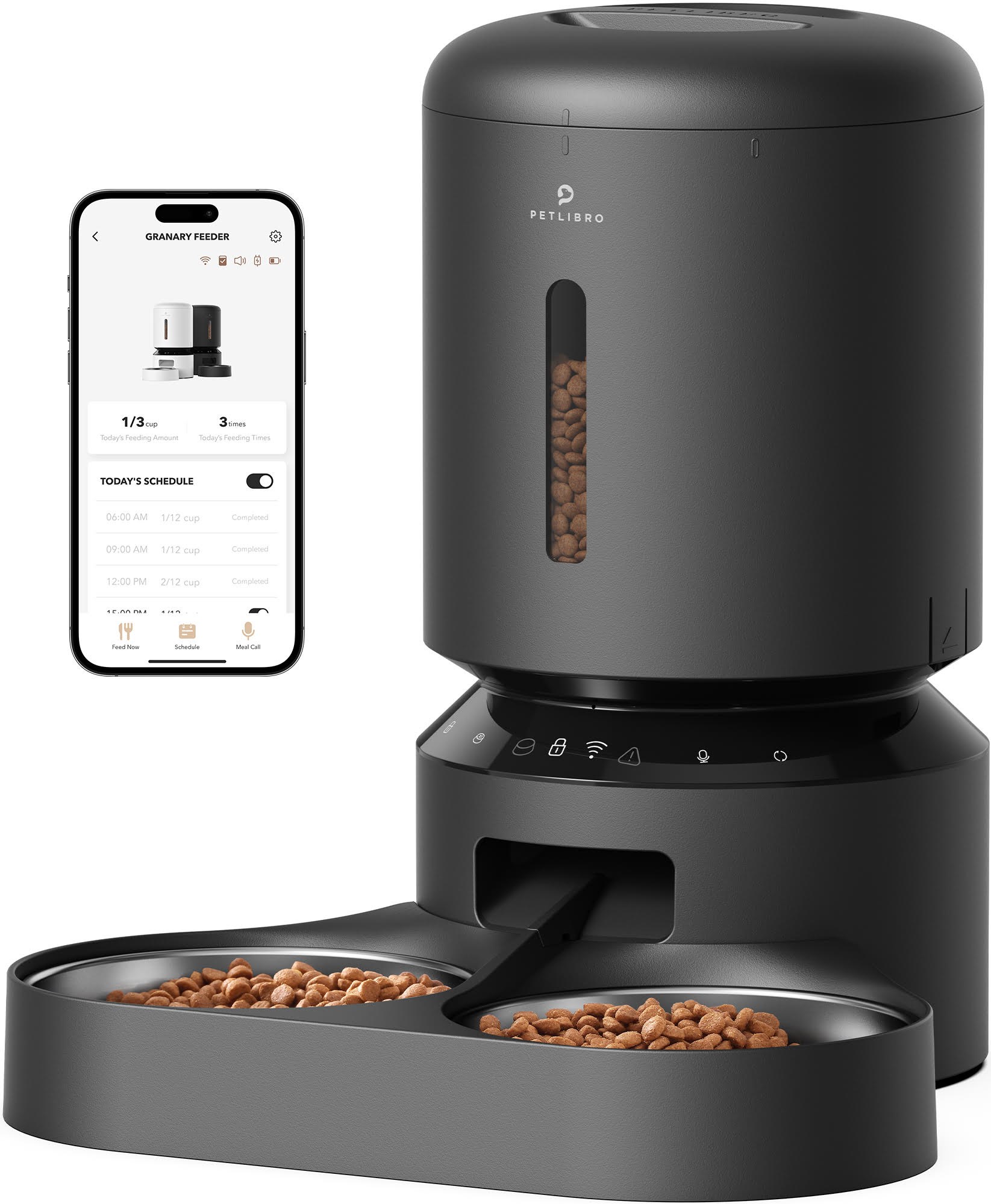 Petlibro Granary Wifi Dual Food Tray Black - Hunde