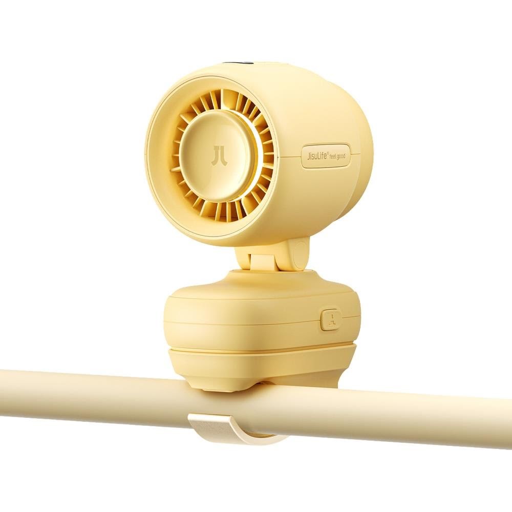 Jisulife Stroller Fan 4 5000mah Mini Fan For Stroller With Metal Clip - Yellow - Klima Ventilatoren Klimaanlage