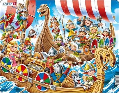 Larsen Puzzles Puzzle Vikings - 30 Pieces Maxi (36.5x28.5 cm) 2D Puzzles Us41