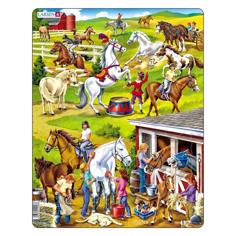 Larsen Puzzles Puzzle Pferde - 50-teilig, Maxi (36.5x28.5 cm) 2D Puzzles Us26