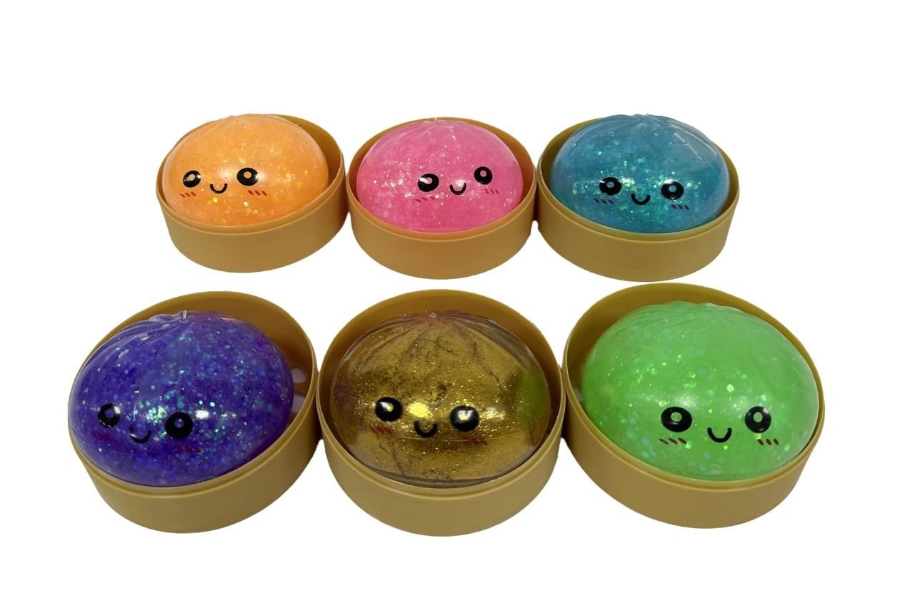 Trend Toys Kawaii Glitter Slime Dumplings 1psc 6cm. In Steam Basket - Kleine Mitbringsel Fuer Kinder 201089