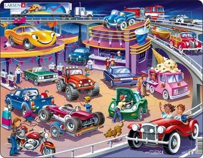 Larsen Puzzles Puzzle Cars - 58 Pieces Maxi (36.5x28.5 cm) 2D Puzzles