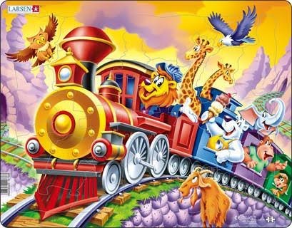 Larsen Puzzles Puzzle Circus Train - 30 Pieces Maxi (36.5x28.5 cm) 2D Puzzles Us14