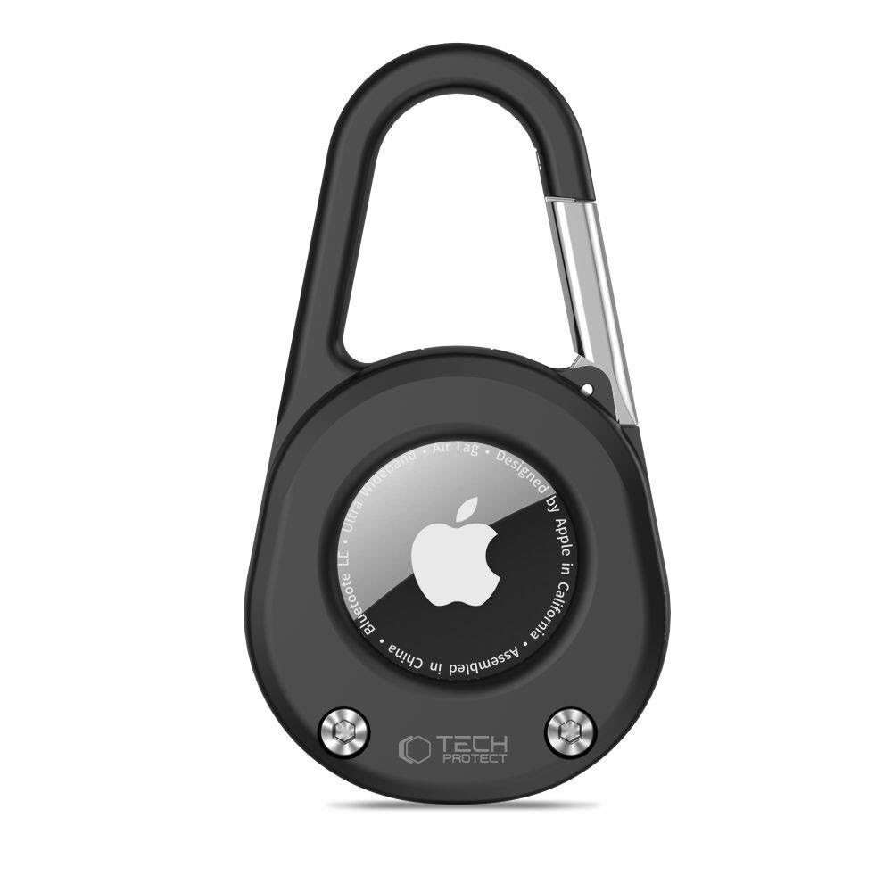 Tech-protect Slidelock Carabiner Keychain Case For Apple Airtag 1/2 - Black - Tablets Cover Case 5906302333332