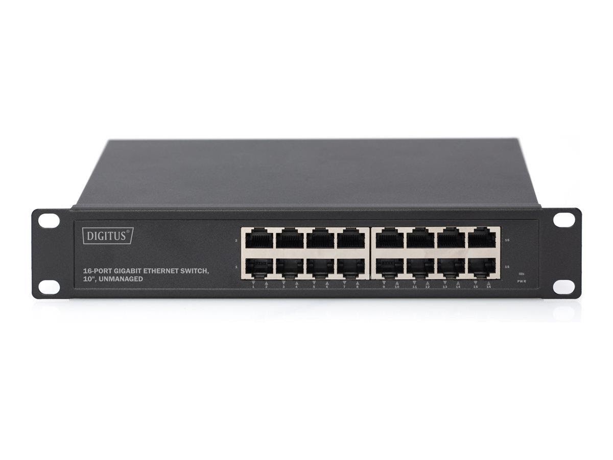 Digitus - Switch - 16 Ports - Unmanaged - Rack-mountable - Switches Dn-80115-1