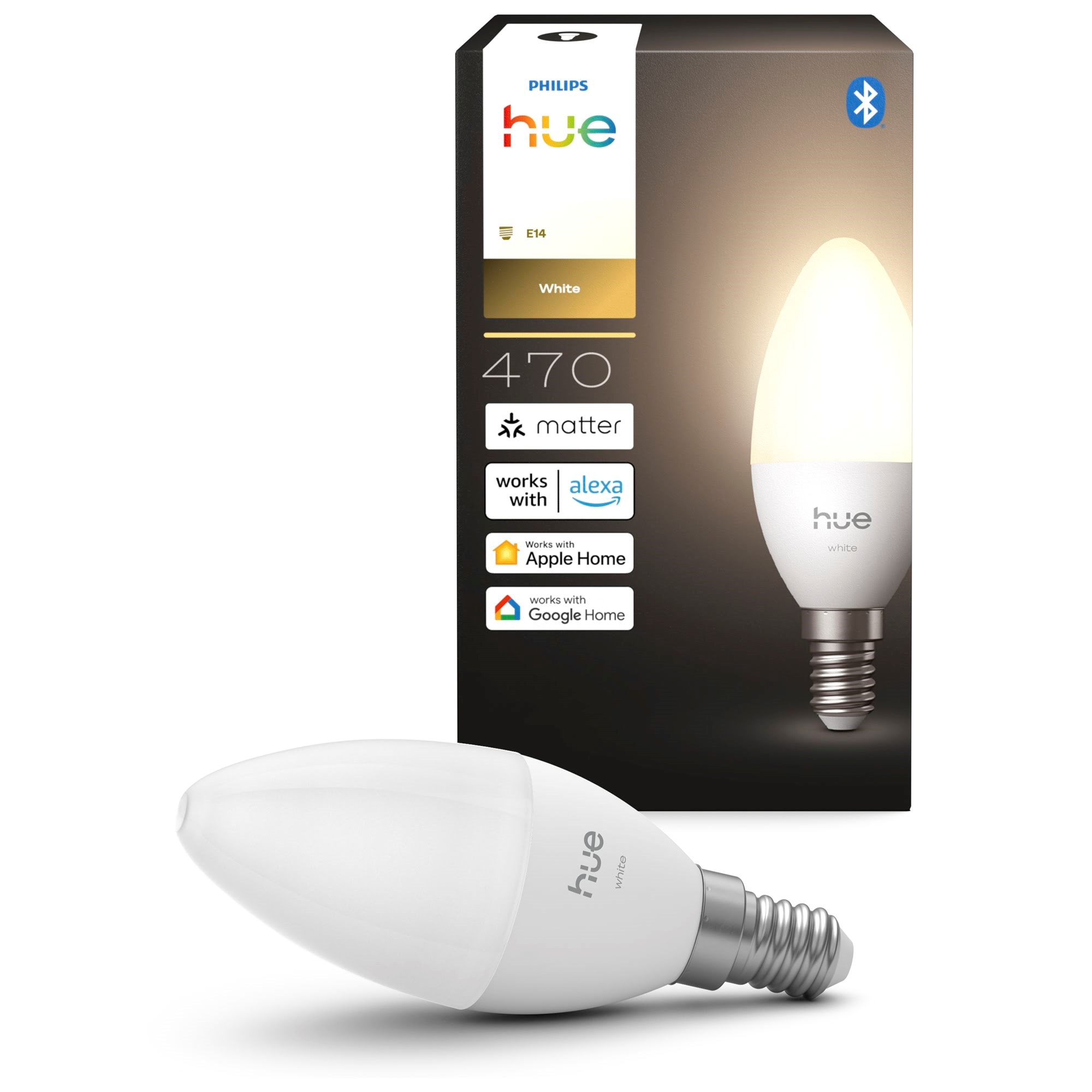 Philips Hue B39 Candle - E14 Bulb - White - 1-pack - Smart Home