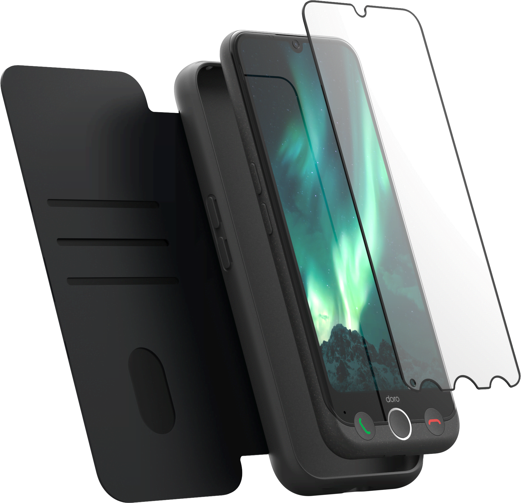 Doro Aurora A31 Plus 128gb/6gb - Graphite (A31 Incl. Wallet Case & Protective Glass) - Handys Smartphones