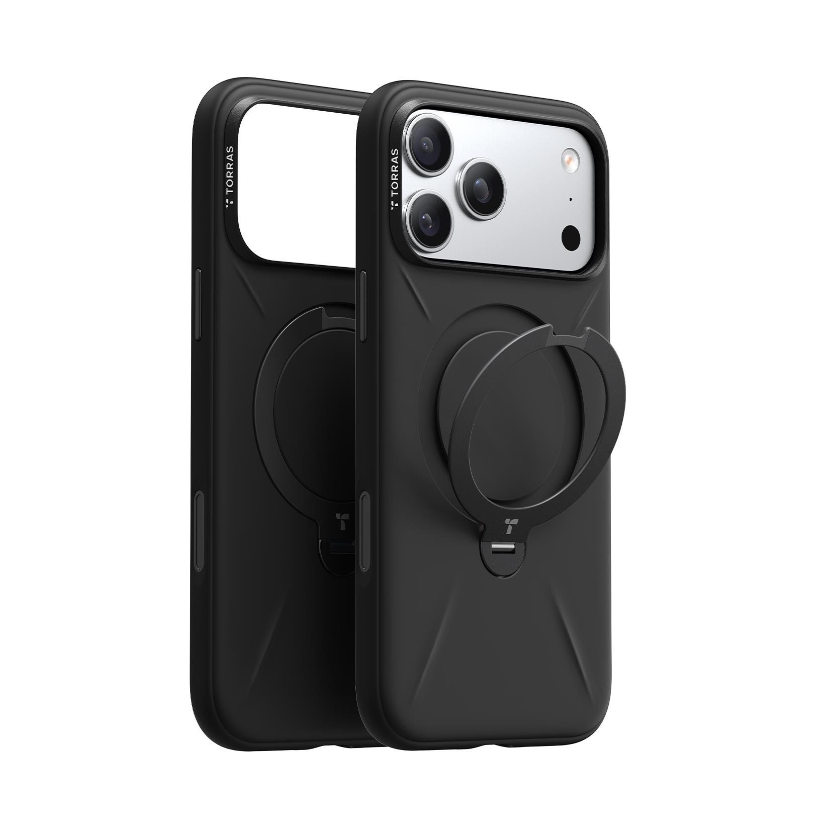 Torras Ostand Q3 Silicone - Obsidian Black - Iphone 17 Pro Max - Handys Cover Cases X00fx2412