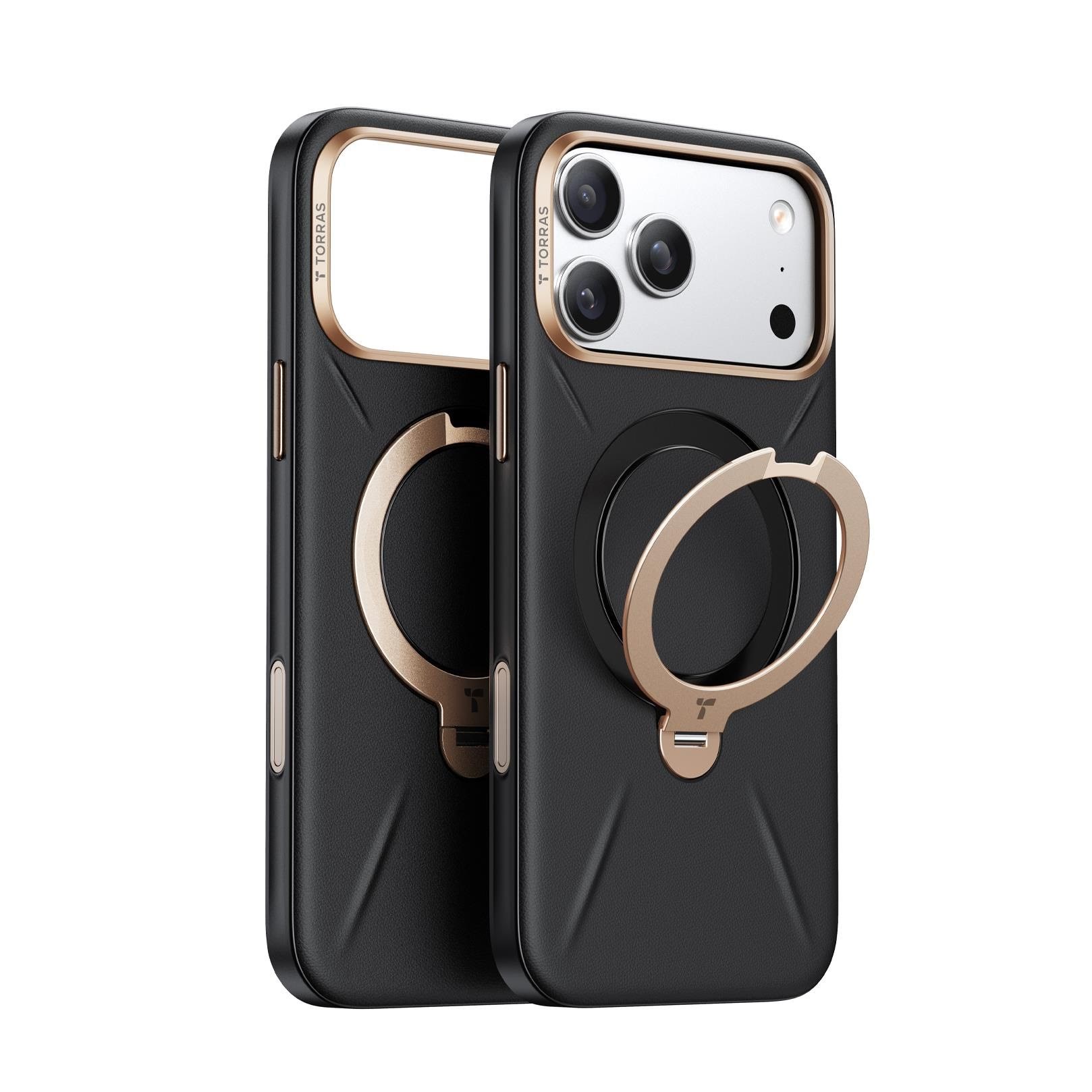 Torras Ostand Q3 Vegskin - Obsidian Black - Iphone 17 Pro Max - Handys Cover Cases X00fx2422