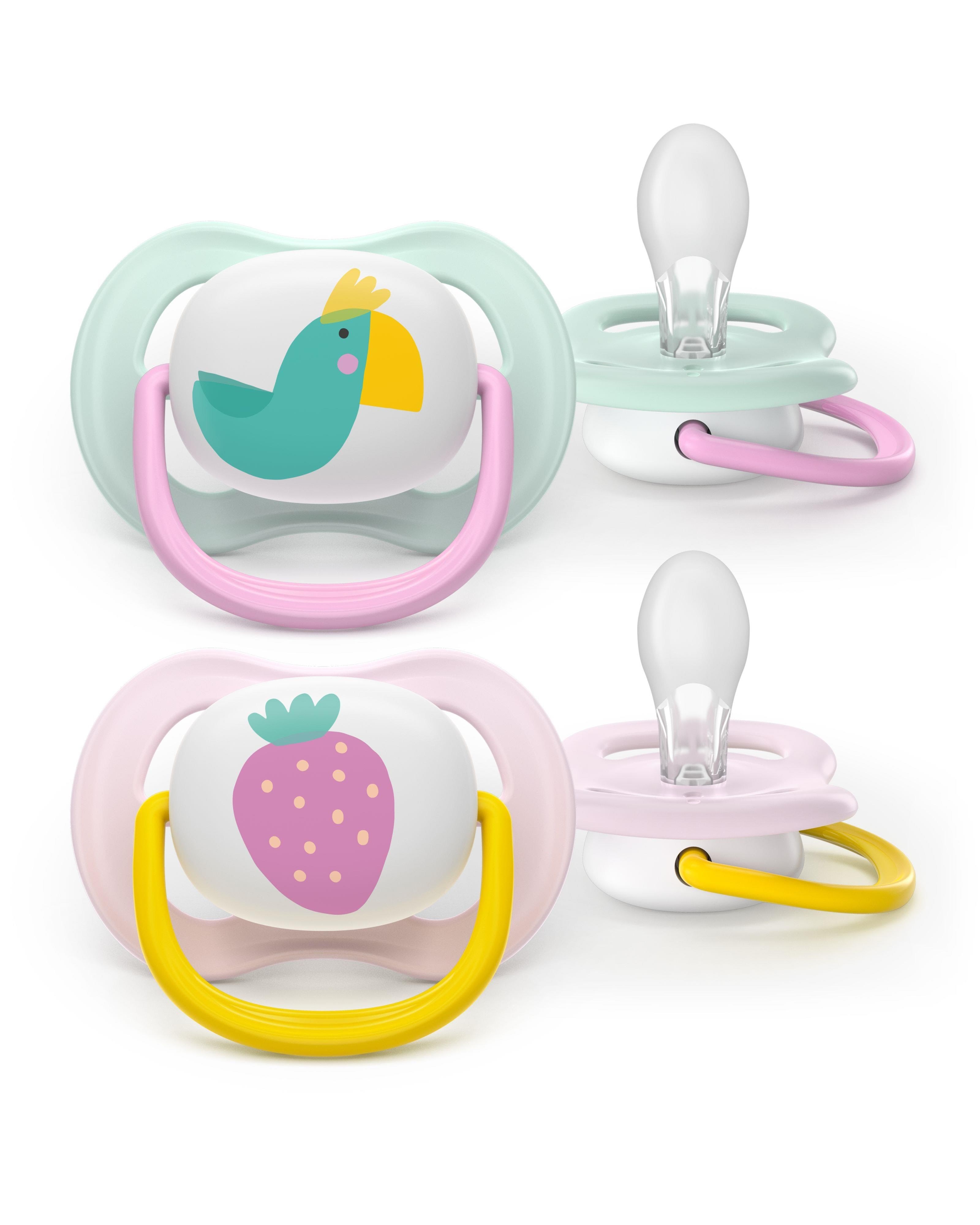 Philips Avent Pacifier Ultra Air 2 Pack 0-6 Mdr. Grøn/gul - Babypflege Scf080/24