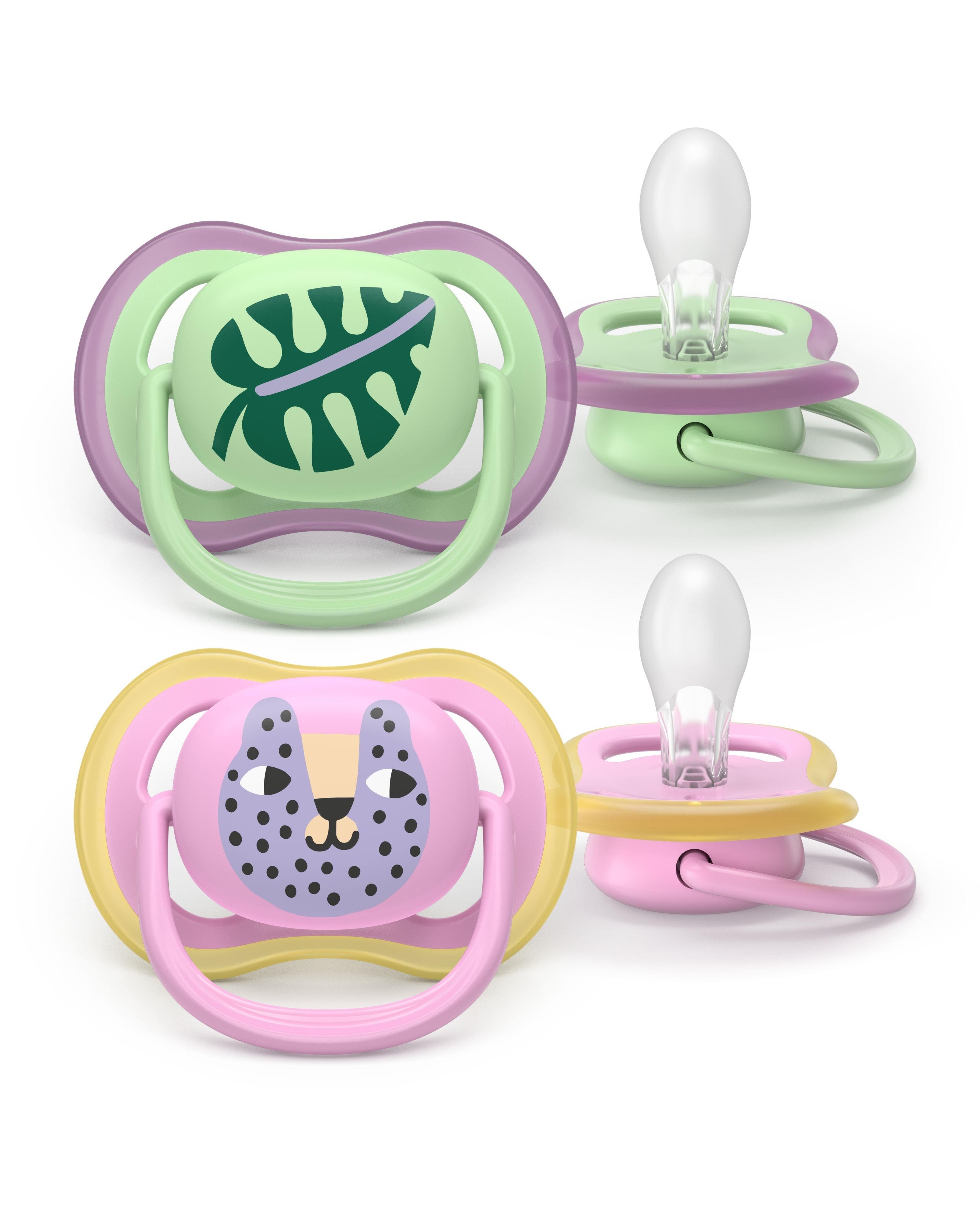 Philips Avent Pacifier Ultra Air 2 Pack 6-18 Mdr. Grøn/pink - Babypflege