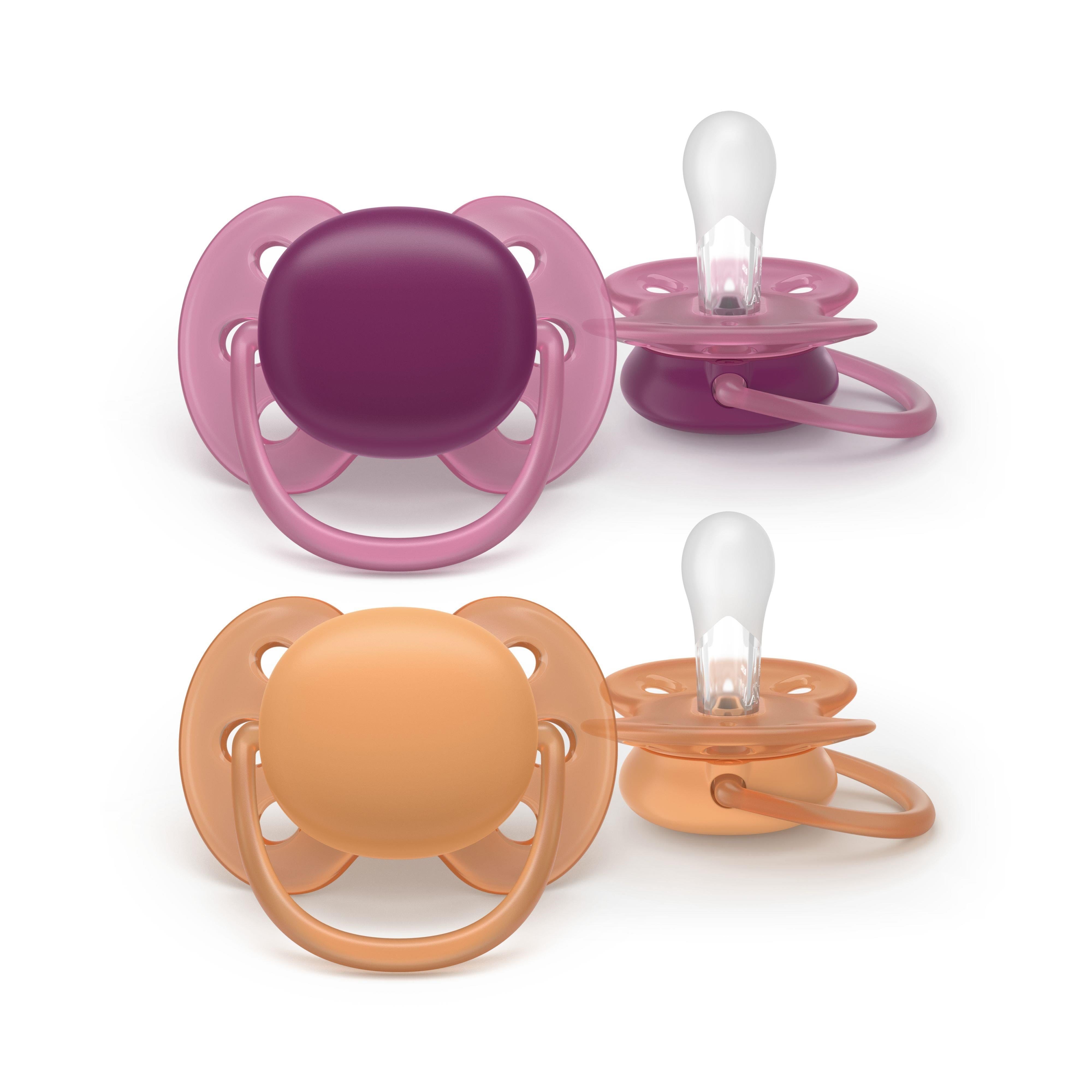 Philips Avent Pacifier Ultra Soft 2 Pack 18+ Mdr. Pink/orange - Babypflege Scf093/03