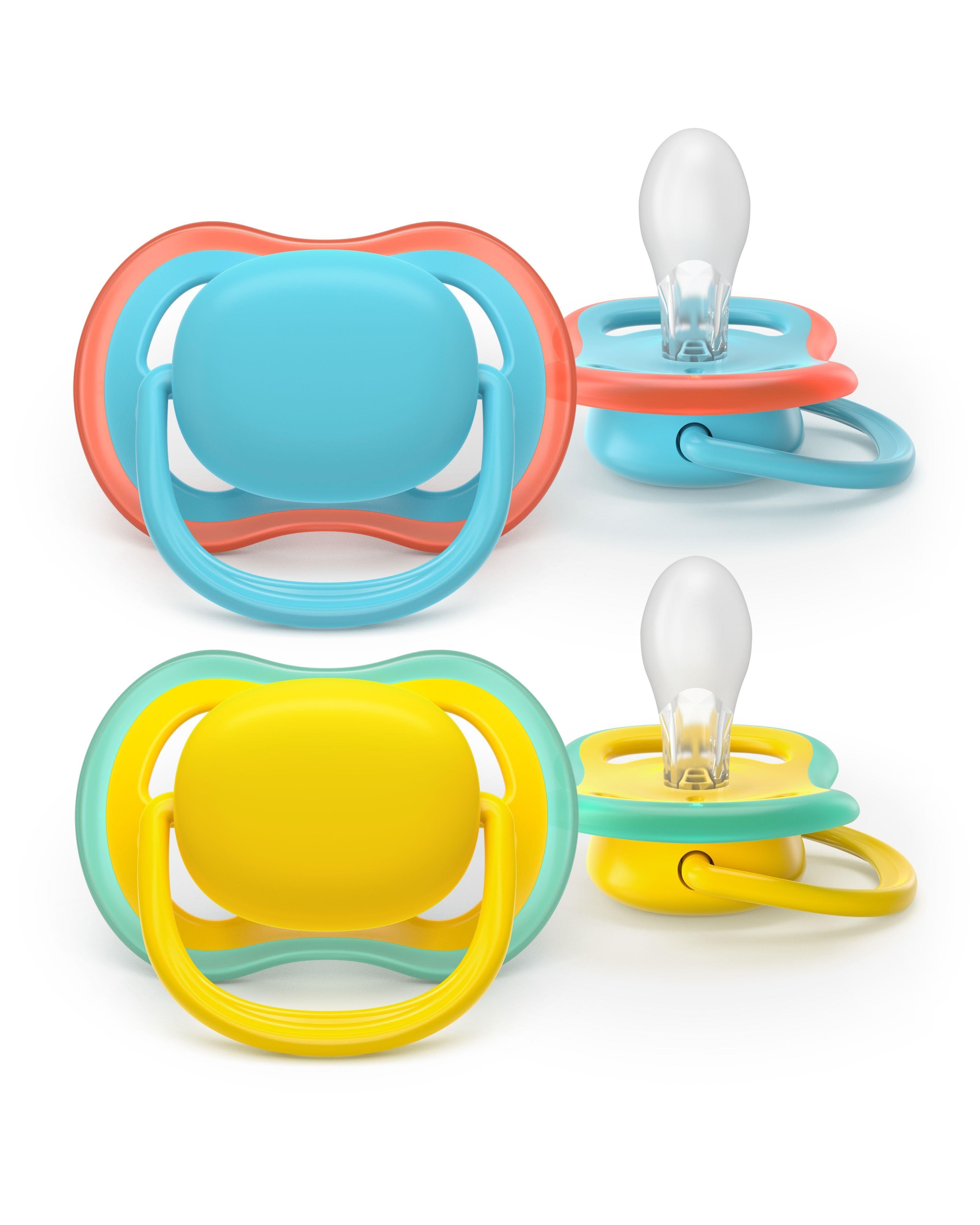 Philips Avent Pacifier Ultra Air 2 Pack 18+ Mdr. Blå/gul - Babypflege Scf349/57
