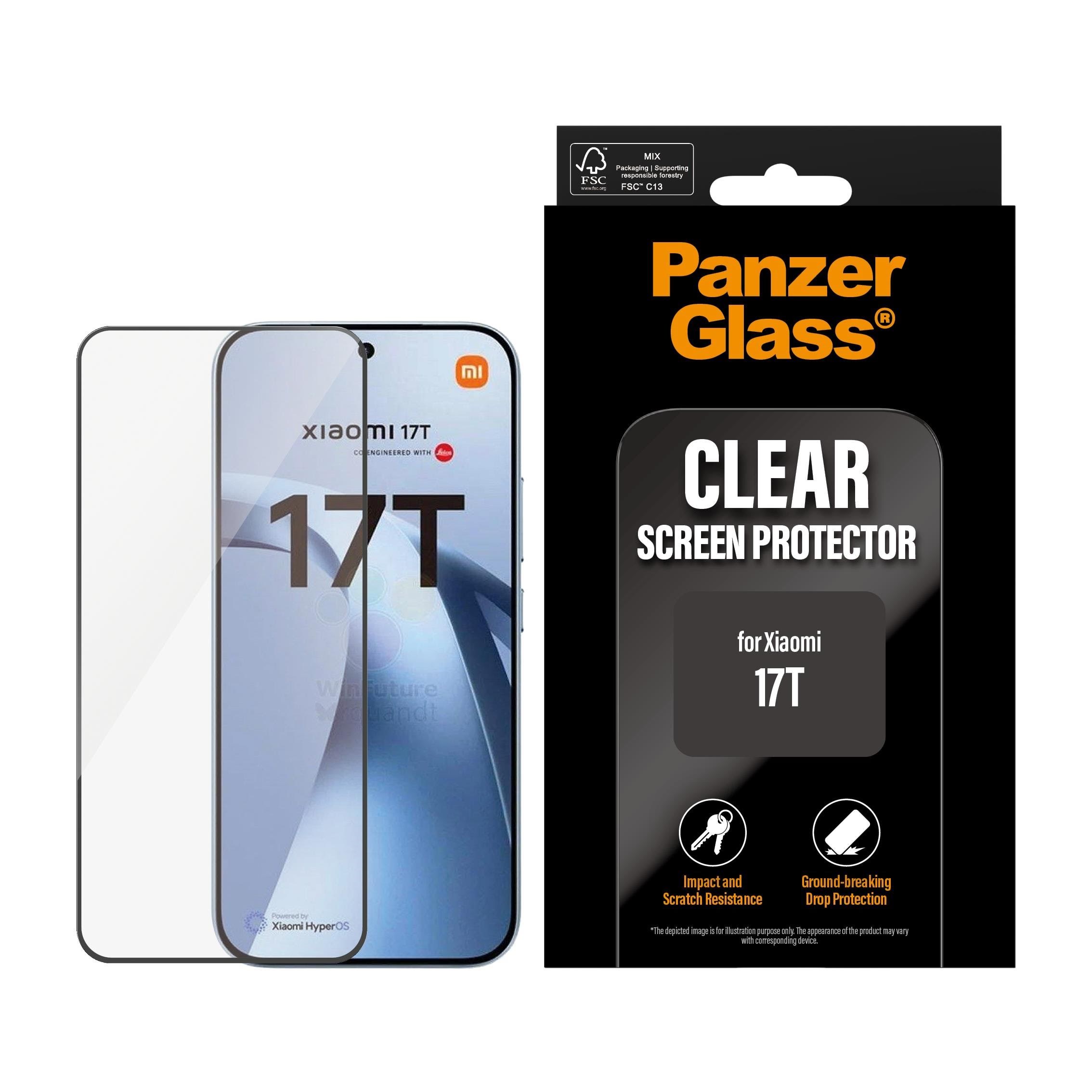 Panzerglass Screen Protector Xiaomi 17t | Ultra-wide Fit - Handys Schutzfolie