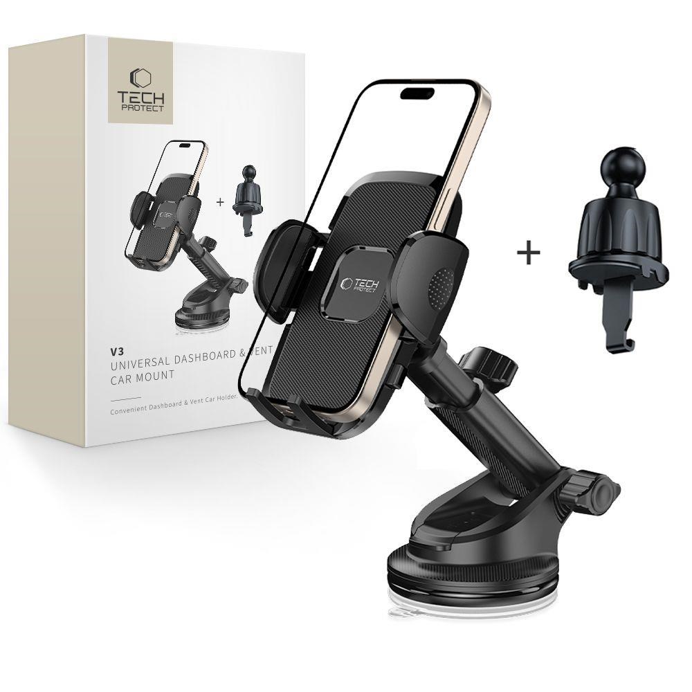 Tech-protect V3 Car Mount For Dashboard Window or Air Vent Grille - Black - Handys Anderes Zubehoer 5906302360864