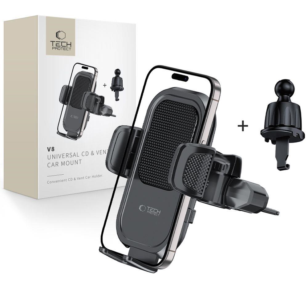 Tech-protect V8 Car Mount For CD Slot or Air Vent Grille - Black - Handys Anderes Zubehoer 5906302360901