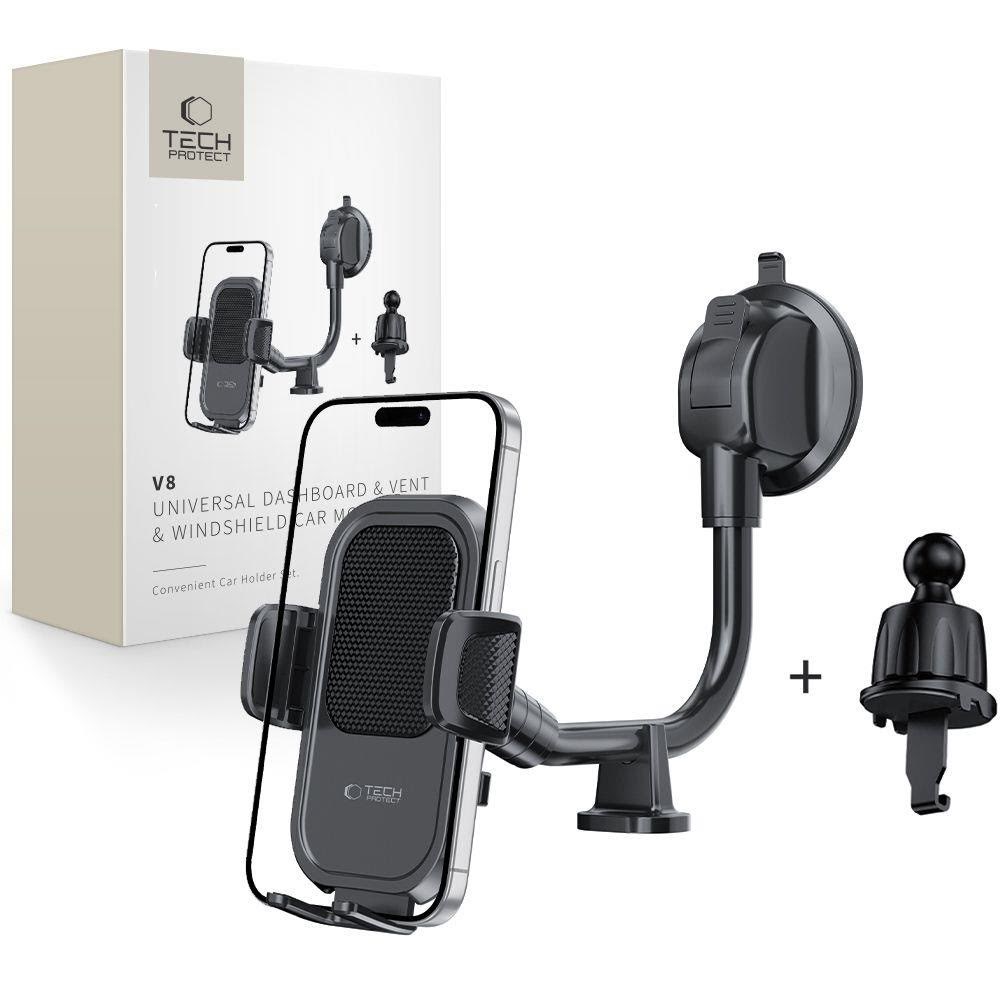 Tech-protect V8 Car Mount For Mounting on Dashboard Windshield or Air Vent Grille - Black - Handys Anderes Zubehoer