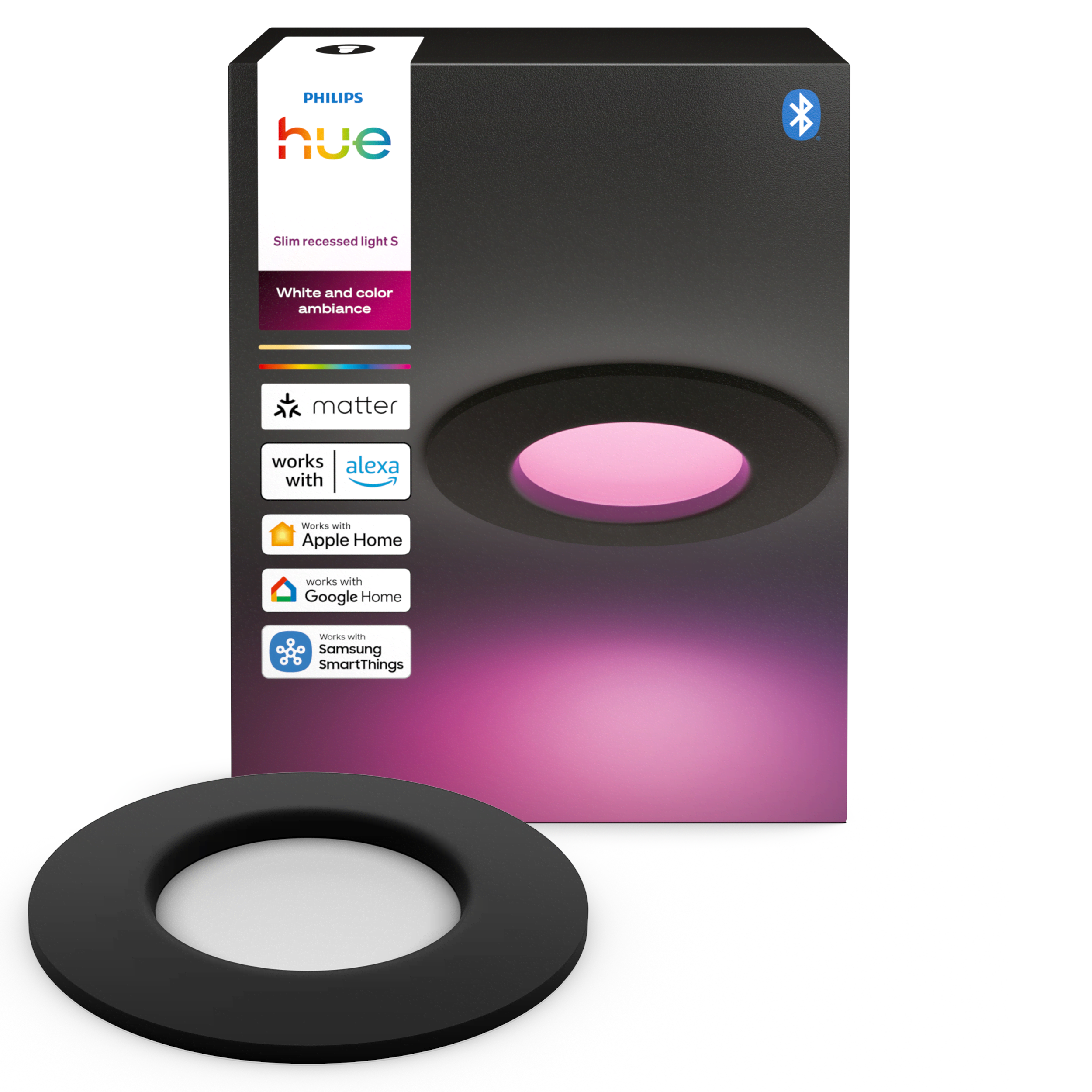 Philips Hue Slim Recessed Spotlight 90 mm Black - Smart Home