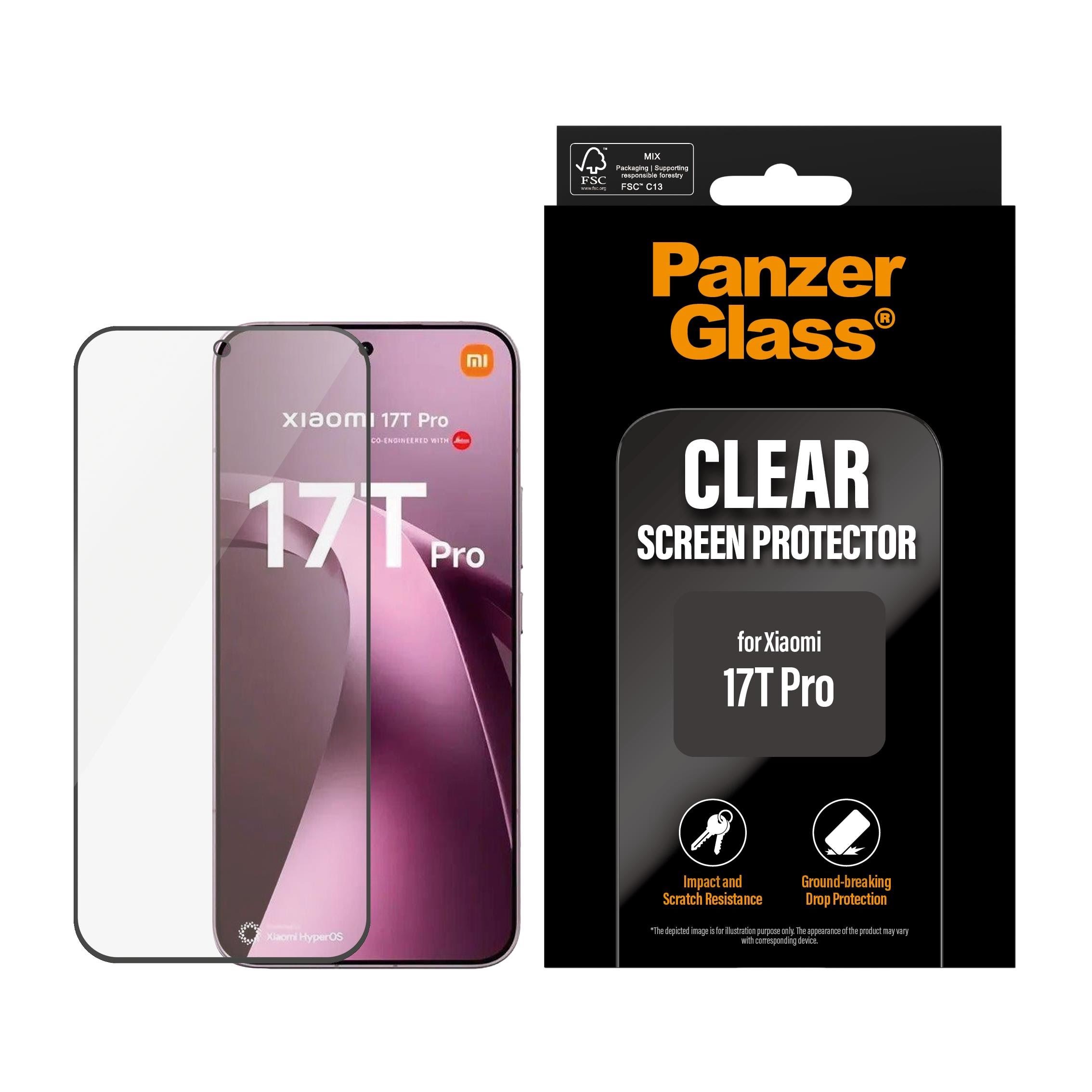 Panzerglass Screen Protector Xiaomi 17t Pro | Ultra-wide Fit - Handys Schutzfolie