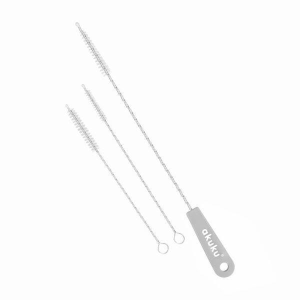 Akuku Straw And Pipe Brush Set / Grey - Babypflege