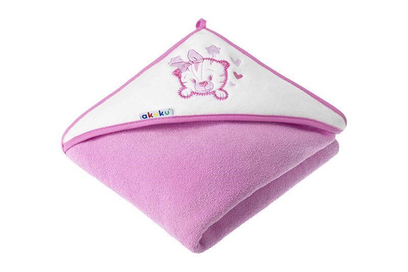 Akuku Baby Hooded Towel 100 x 100 cm Pink/tiger - Babypflege A1253