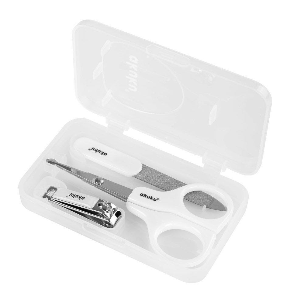 Akuku Manicure Set in Case White - Babypflege