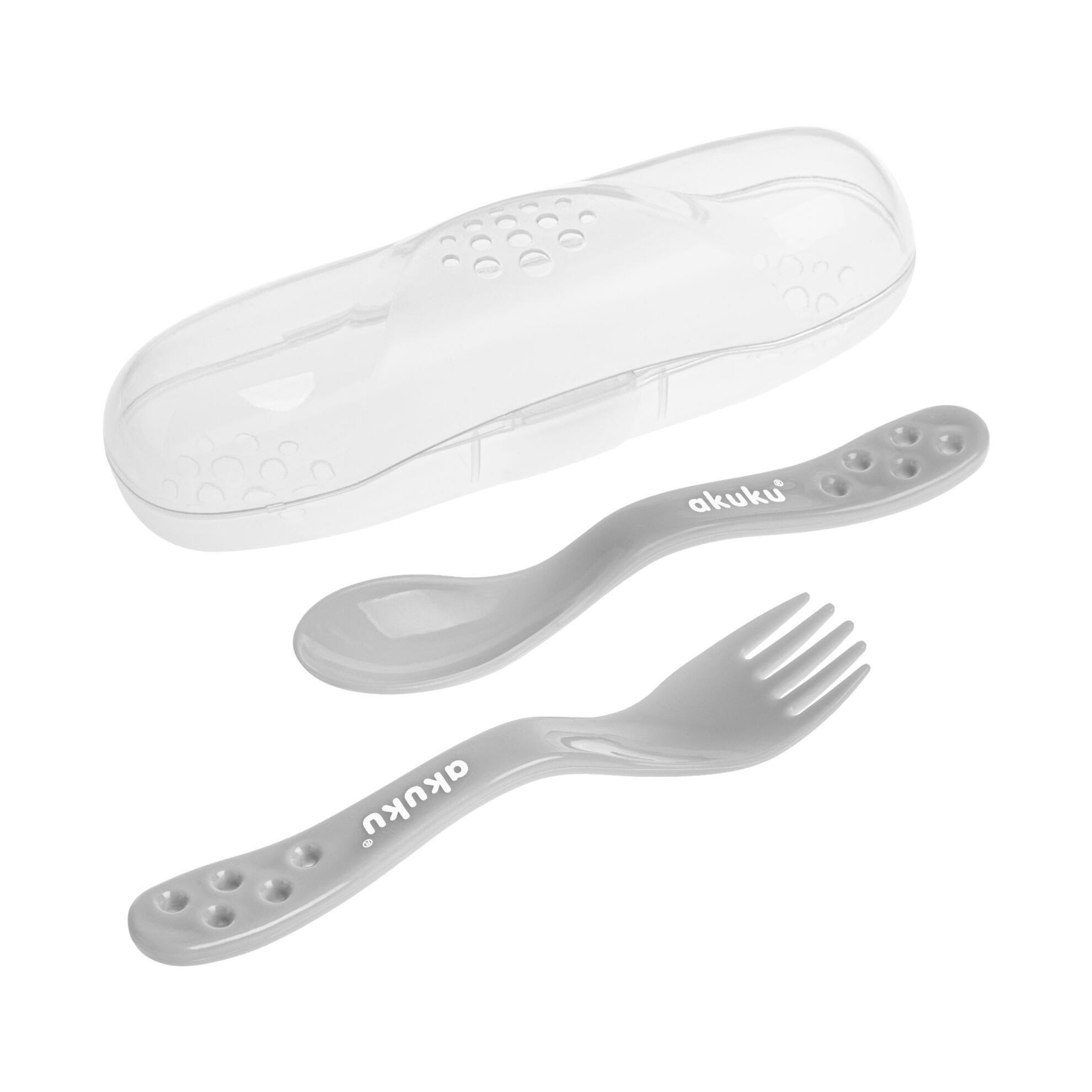 Akuku Cutlery Set in Case Grey - Babypflege