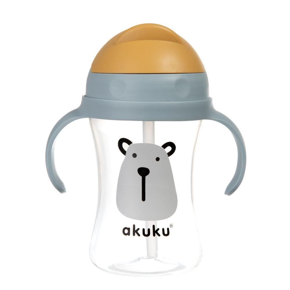 Akuku Cup With Flip-top Straw 300 ml / Bear - Babypflege A0203