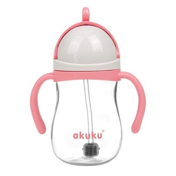 Akuku Non-spill Cup With Weighted Straw Pink - Babypflege