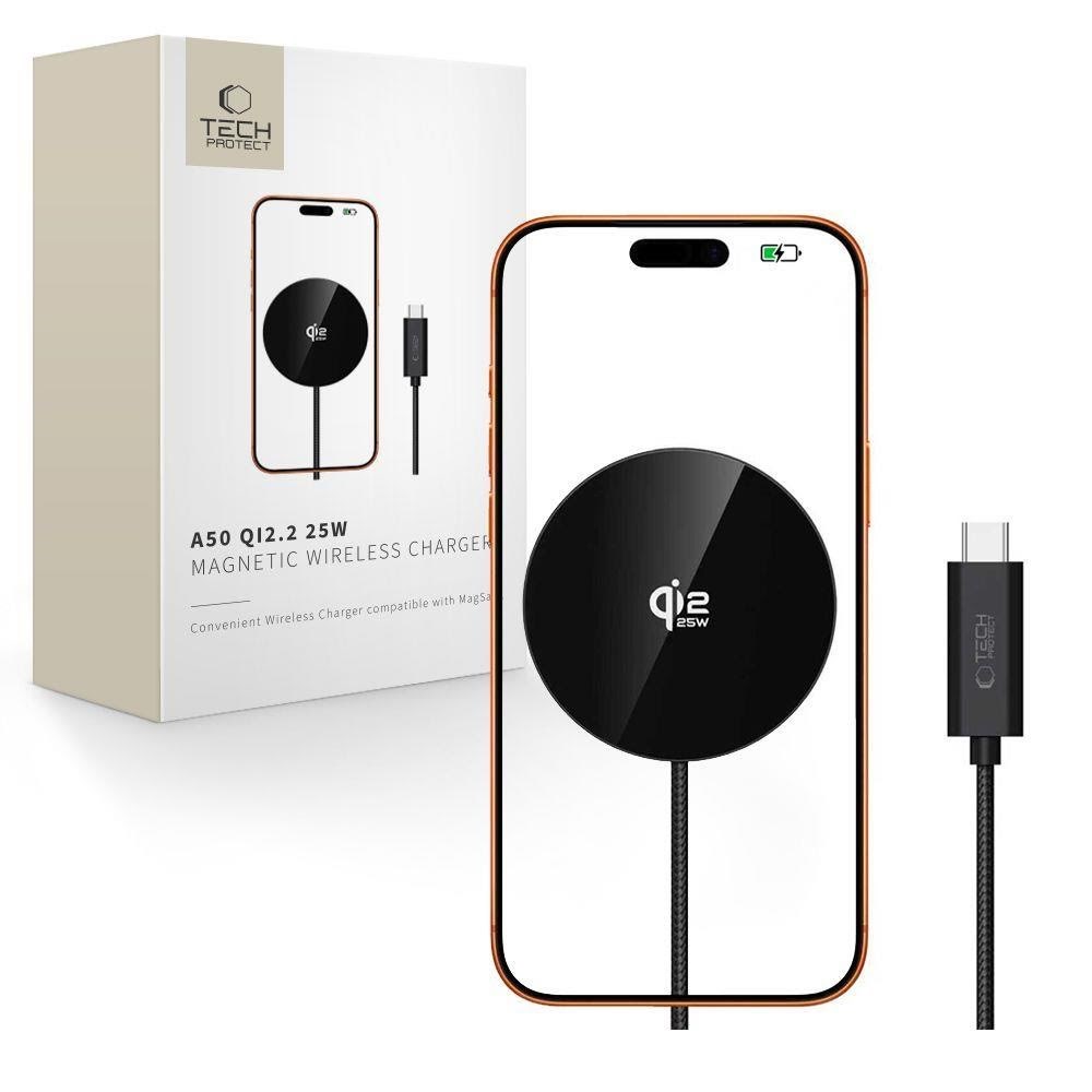 Tech-protect A50 Magsafe 25w Qi2.2 Wireless Charger - Black - Handys Adapter Und Ladegeraete 5906302339396