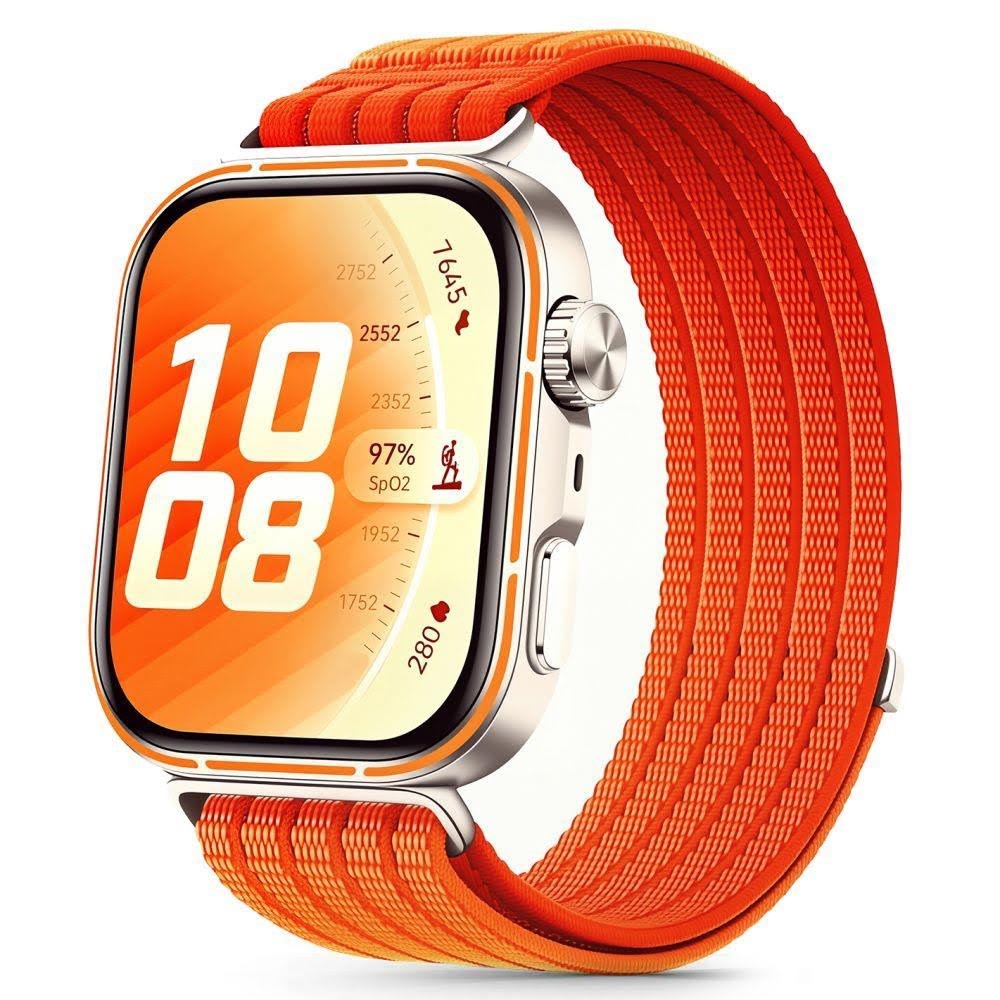 Tech-protect Nylon Strap on an Huawei Watch Fit 3 / 4 / 4 Pro / 5 / 5 Pro - Orange - Smartwatch Accessories 5906302323654