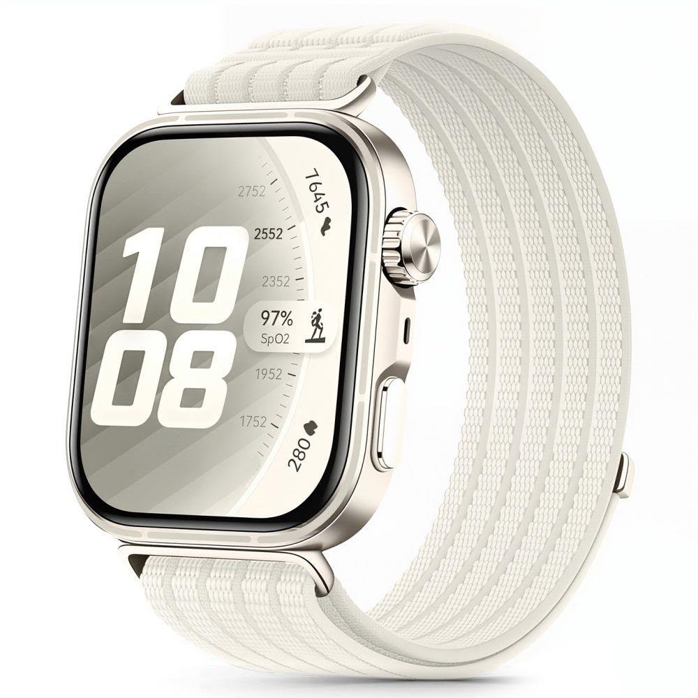 Tech-protect Nylon Strap an Huawei Watch Fit 3 / 4 / 4 Pro / 5 / 5 Pro - White - Smartwatch Accessories 5906302323661