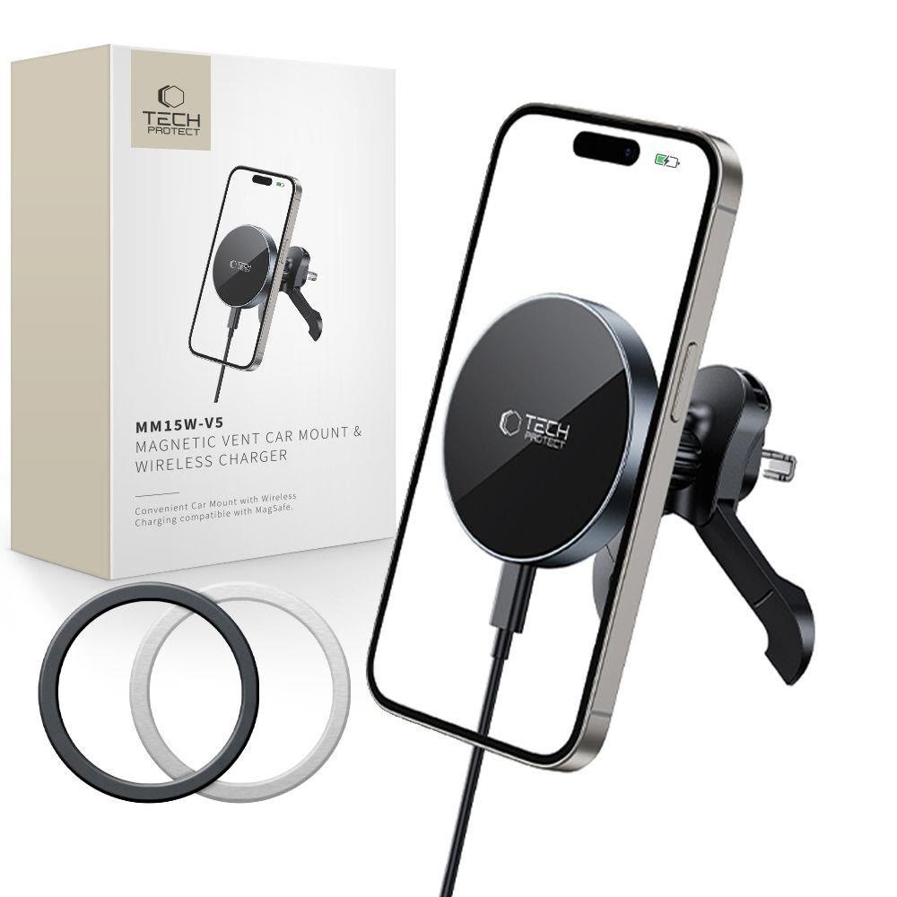Tech-protect Mm15w-v5 Magnetic Magsafe Car Mount For Air Vent - Black - Handys Adapter Und Ladegeraete 5906302361069