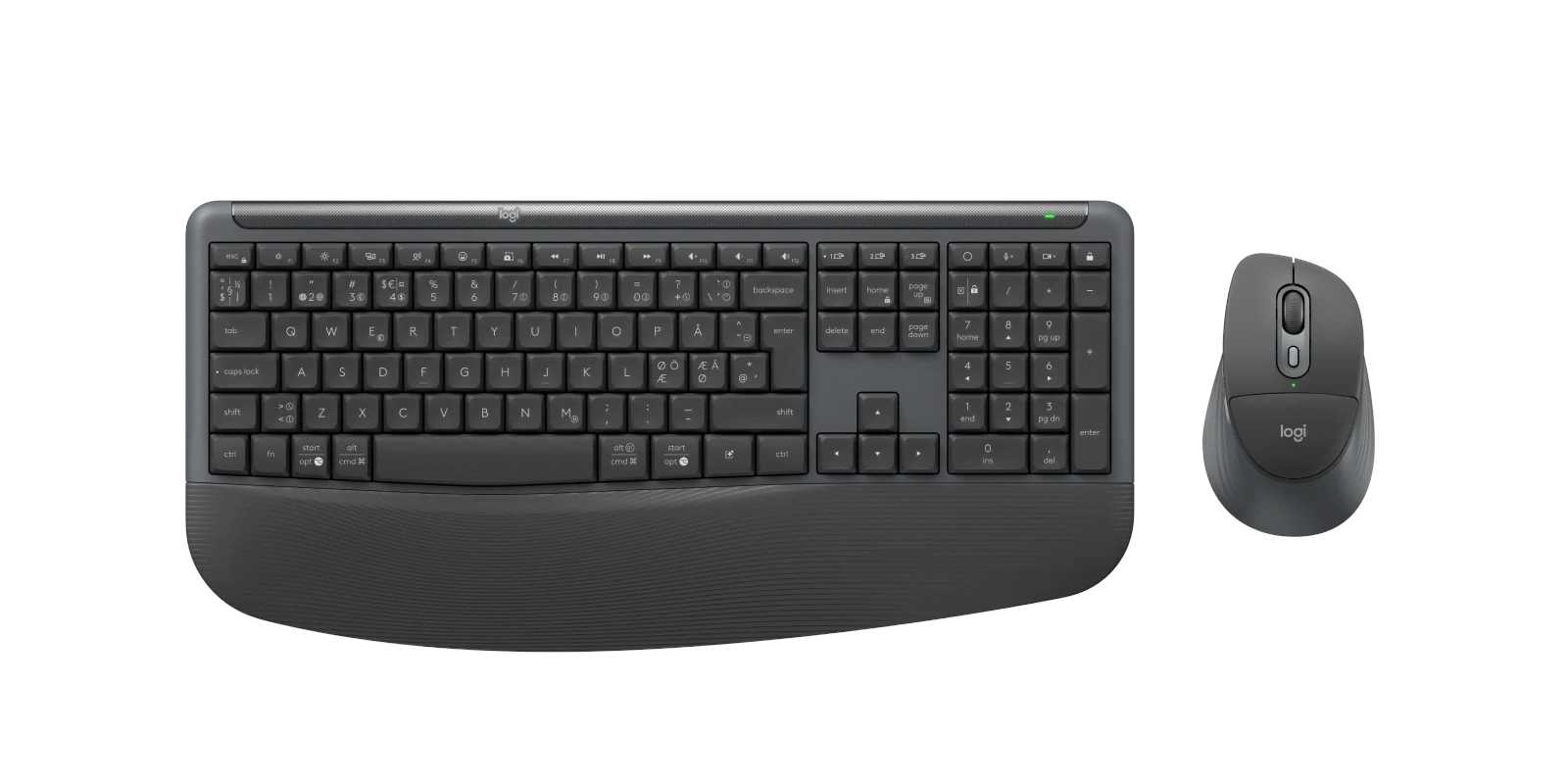 Logitech Signature Comfort Plus Combo Mk880 For Business (Graphite) - Tastatur & Maus Set - Full-size - Nordic Iso - Grau - Tastaturen 920-014054