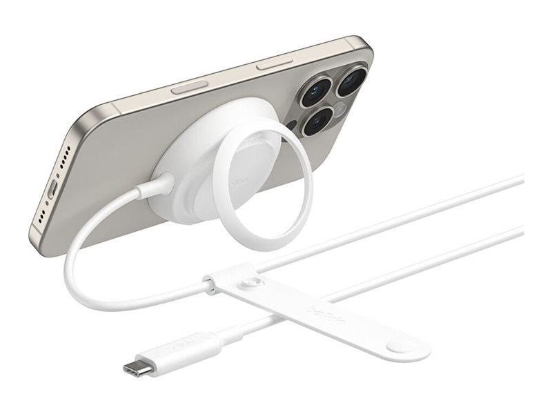 Belkin Ultracharge 25w Qi2 Pad With Kickstand - White - Handys Adapter Und Ladegeraete Wia014kqwh