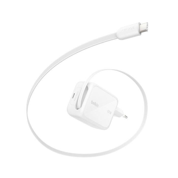 Belkin Boostcharge 67w Usb-c With Retractable Usb-c Wall Charger - Pps - Handys Adapter Und Ladegeraete Wch022kqwh