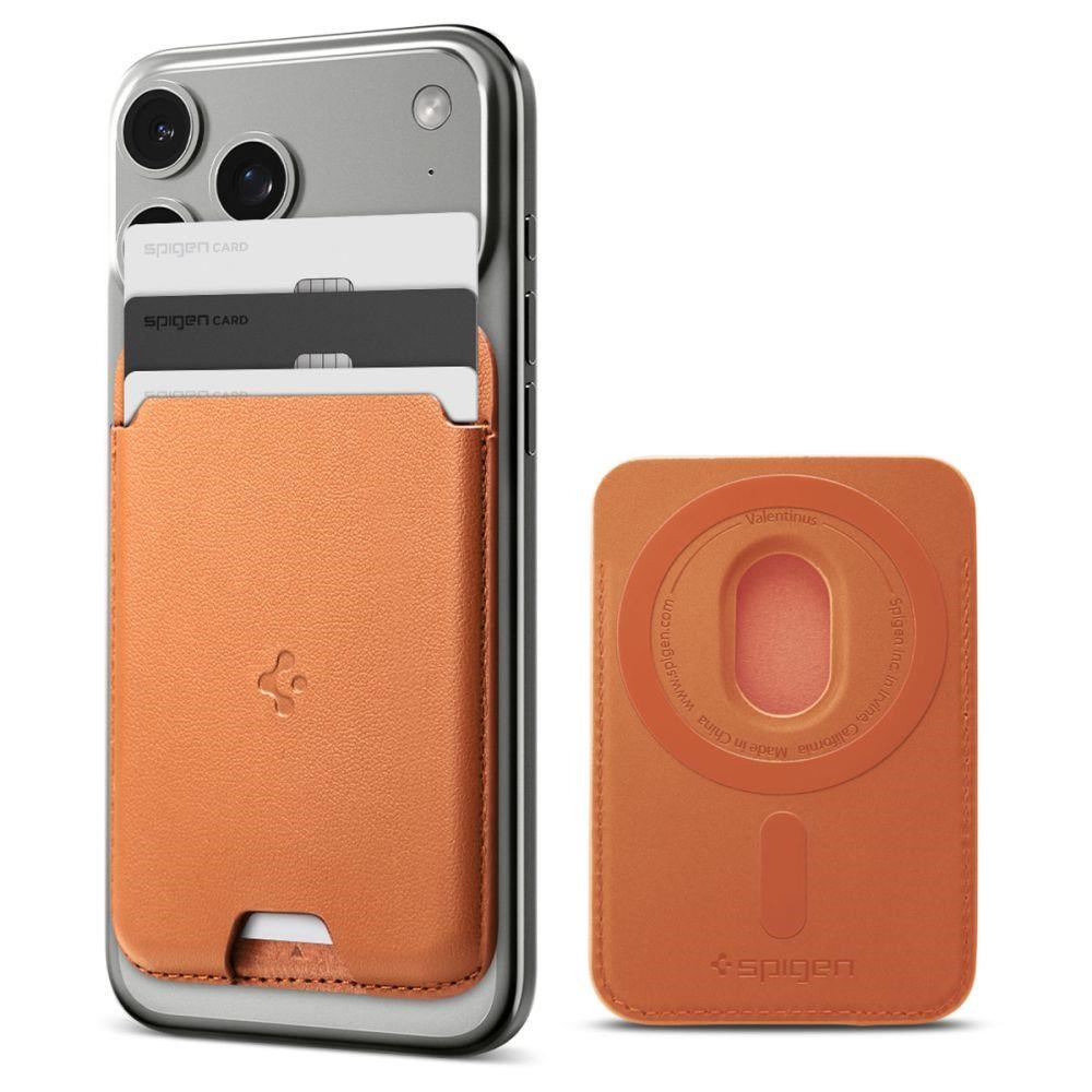 Spigen Valentinus Magsafe Magnetic Phone Wallet - Orange - Handys Anderes Zubehoer