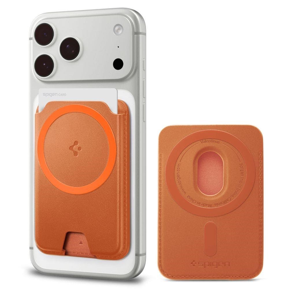 Spigen Valentinus Magfit+ Magsafe Magnetic Phone Wallet - Orange - Handys Anderes Zubehoer