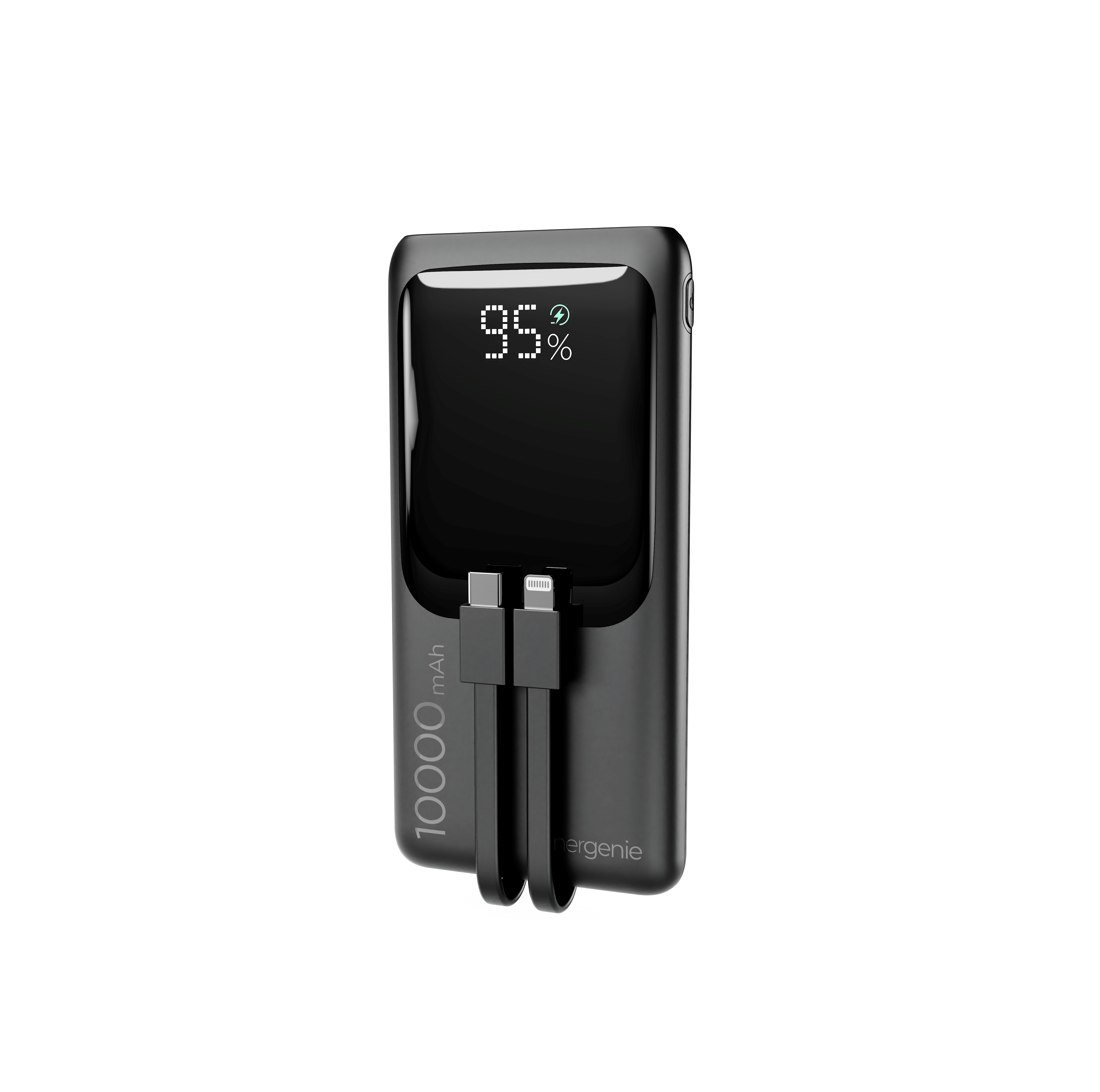 Gembird 20 W Fast Charging Powerbank With Cable - 10000 Mah - Powerbank Akku Schwarz Pb10-pd20-lcd-01
