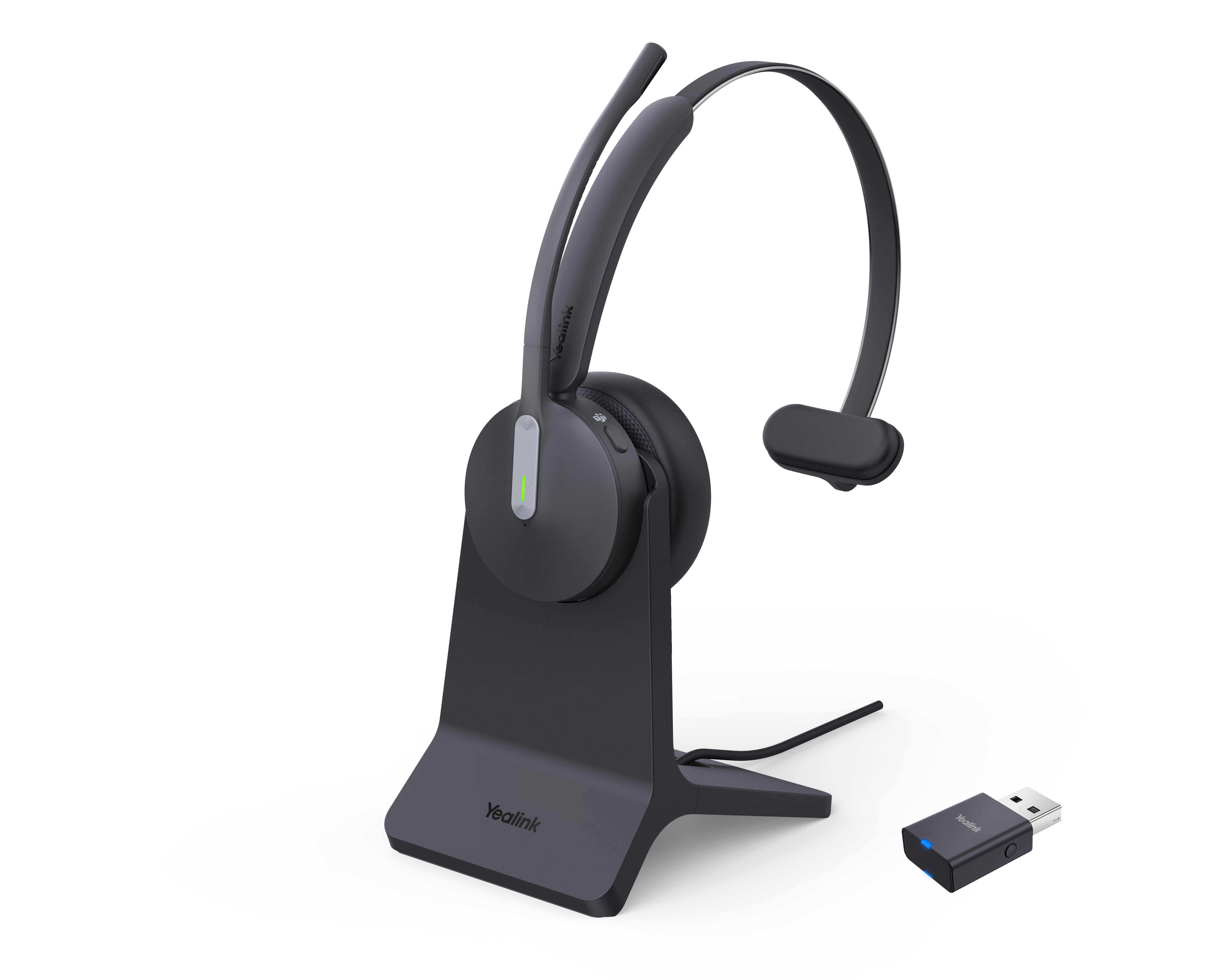 Kopfhörer - Yealink Wh64 Hybrid Mono With Charging Stand - Kopfhoerer/headsets