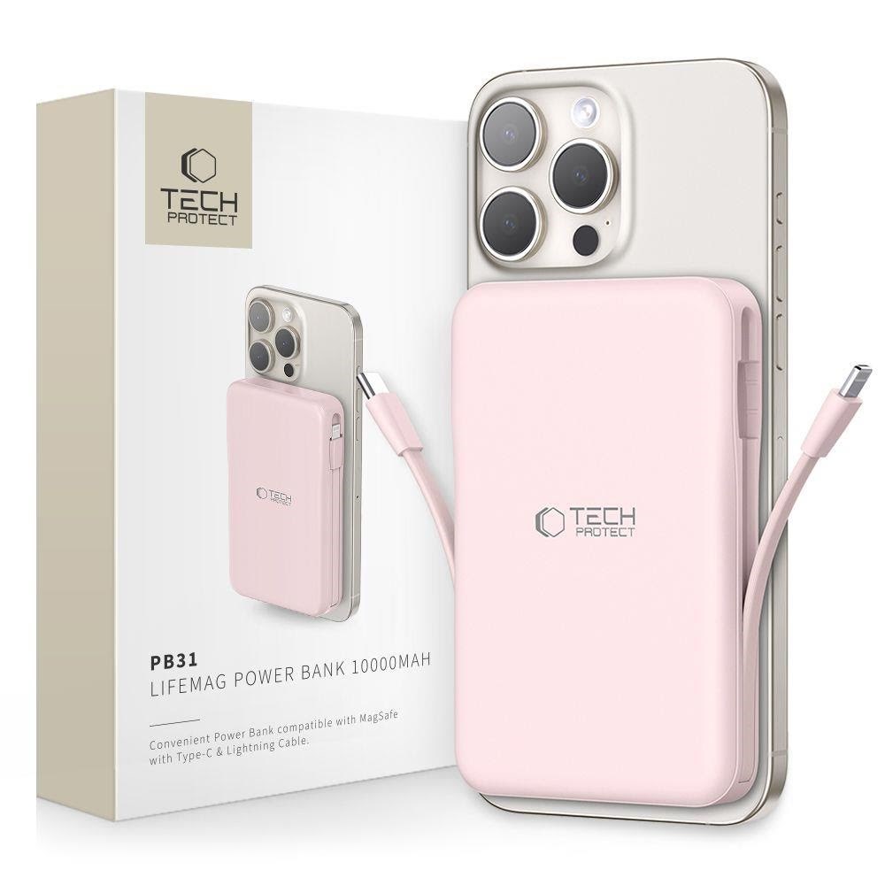 Tech-protect Pb31 Lifemag Magsafe 10000 Mah Power Bank - Pink - 10000 Mah - Powerbank Akku 5906302362790