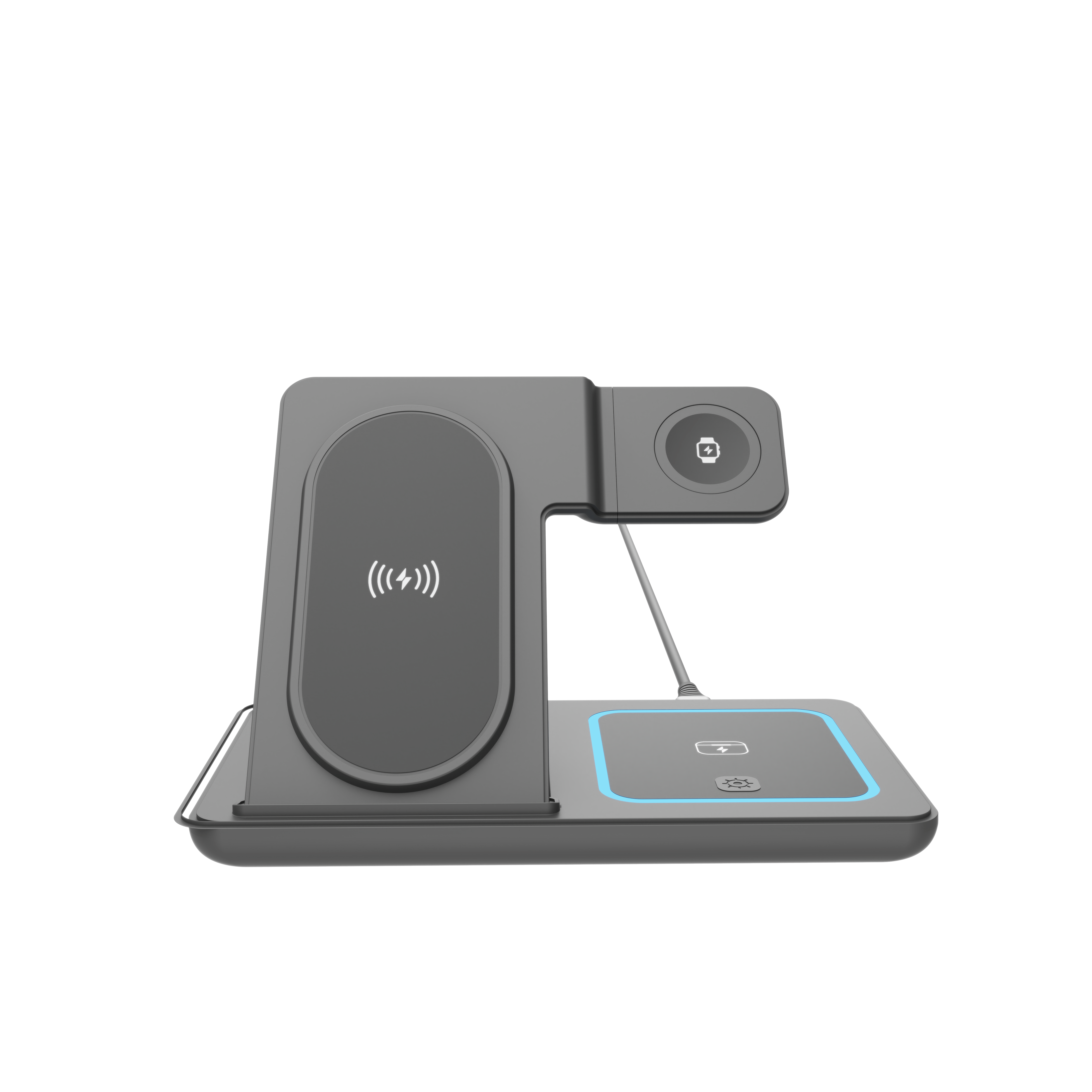 Gembird 3-in-1 Foldable Wireless Charger Stand 15 W - Samsung Watch - Handys Adapter Und Ladegeraete Ta-wpc31s-01-bk