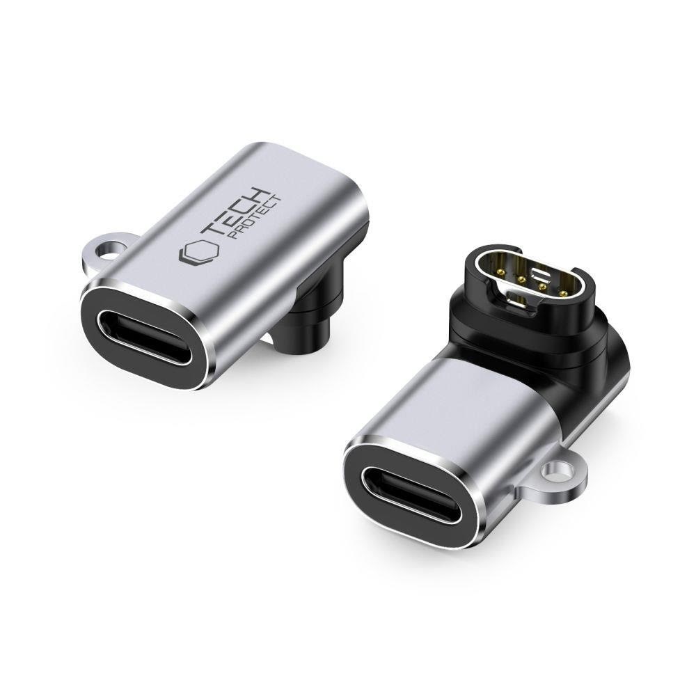 Tech-protect Ultraboost Usb-c Angle Adapter For Garmin Watch - Grey - Usb Kabel