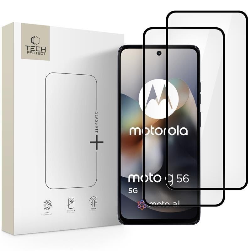 Tech-protect Glass Fit+ 2-pack Tempered Glass For Motorola Moto G56 5G - Black - Handys Schutzfolie