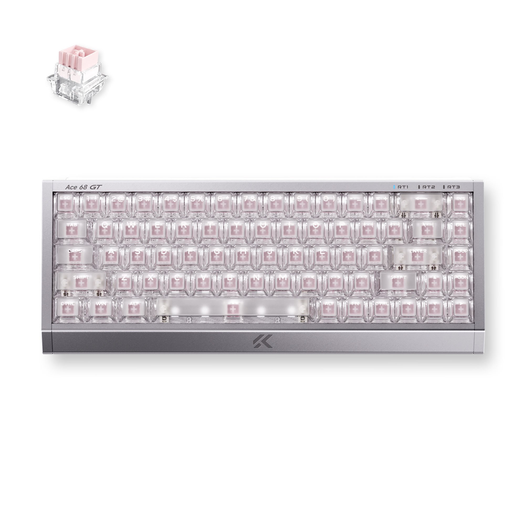 Mchose Ace 68 GT Mount Tai Magnetic Hall Effect (Aero Silver) - Gaming Tastatur (Tkl) - 65% - Englisch (US) - Silber - Tastaturen
