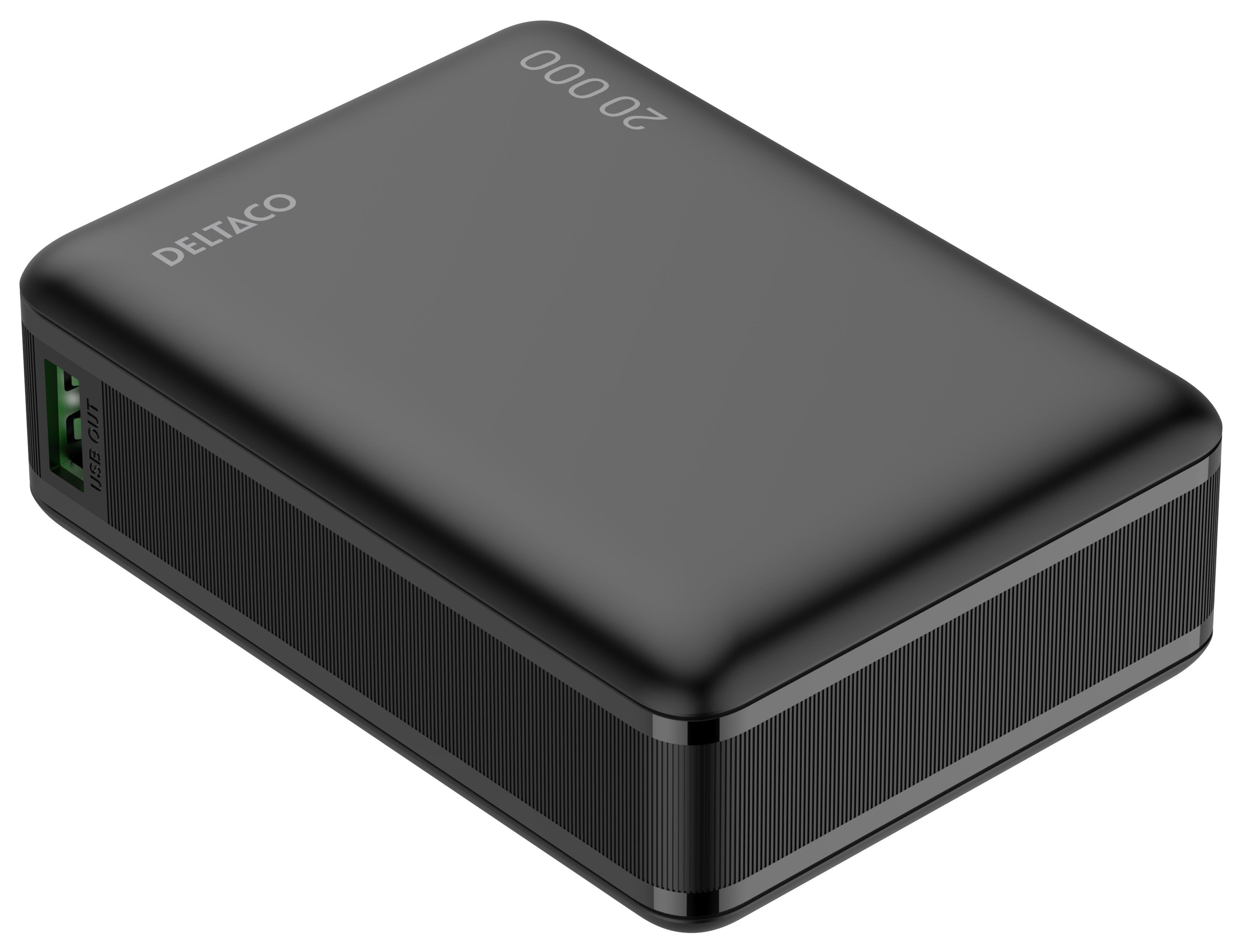 Deltaco Pb-c1012 Powerbank | PD 65w | 1x Usb-c + 1x Usb-a | Black - 20000 Mah - Powerbank Akku